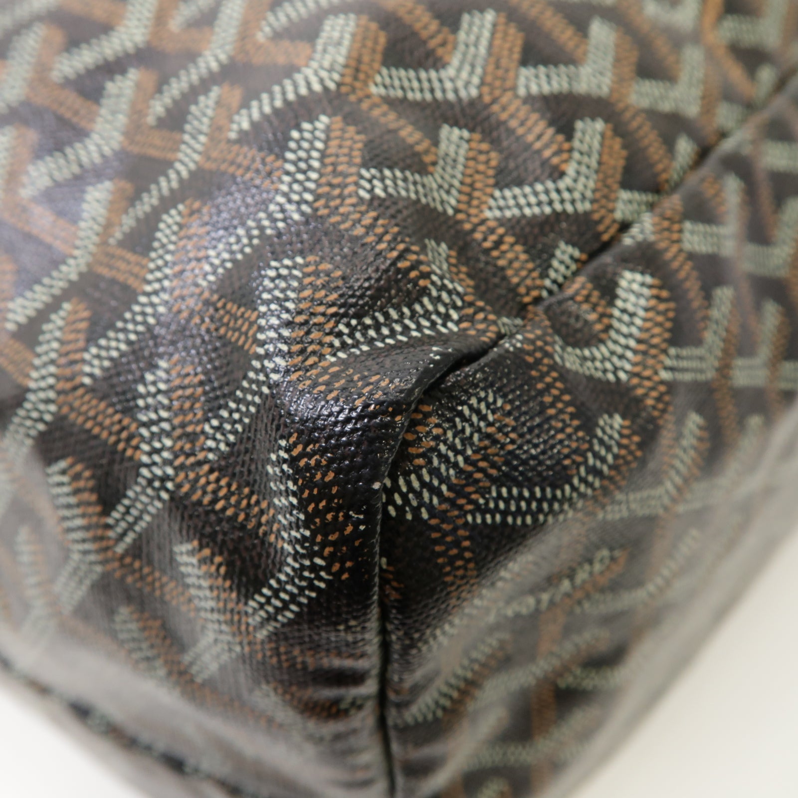 GOYARD 塗層帆布/皮革Saint Louis手挽袋黑色/啡色