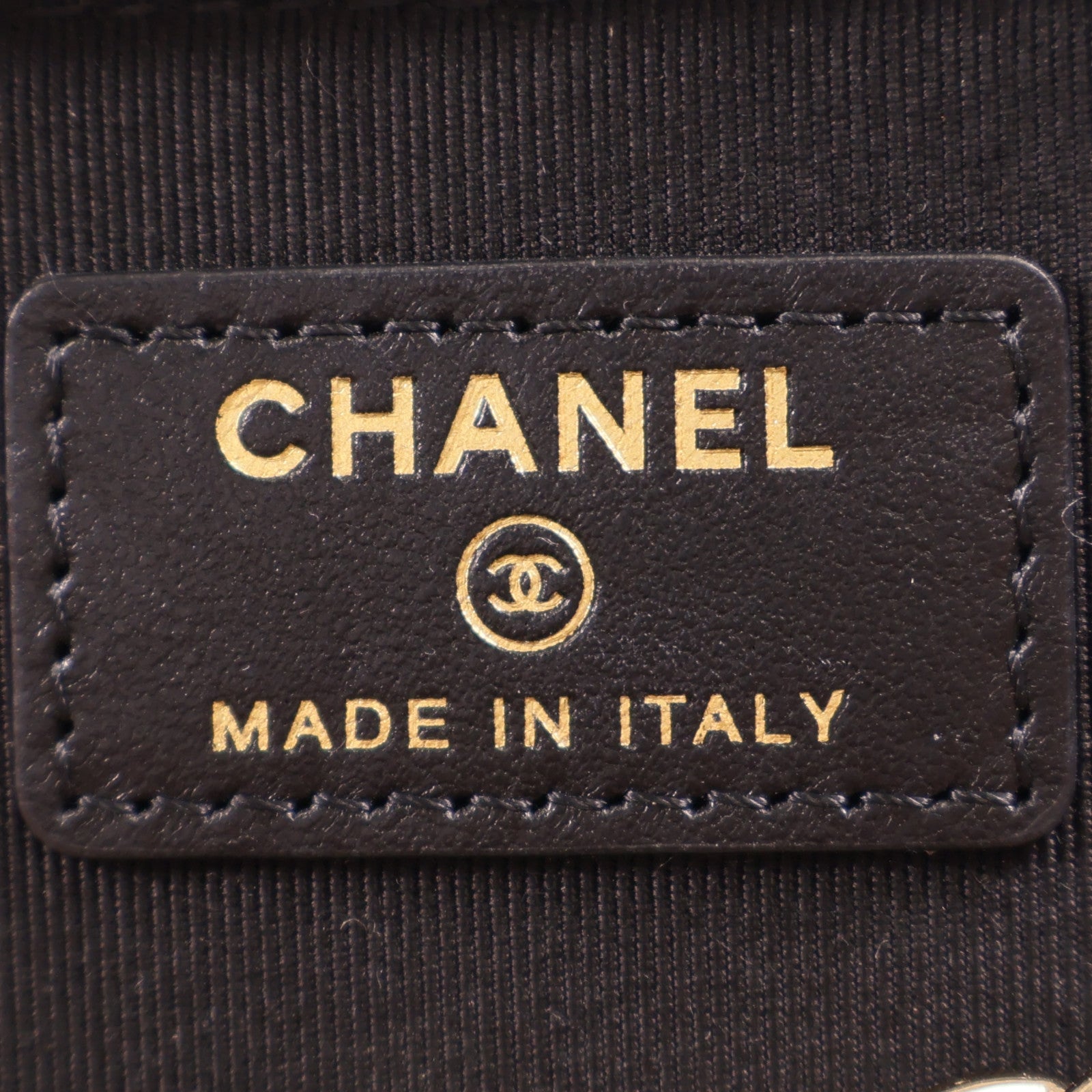 CHANEL CC GHW Vanity CaseChain Shoulder Bag Calfskin Leather Black