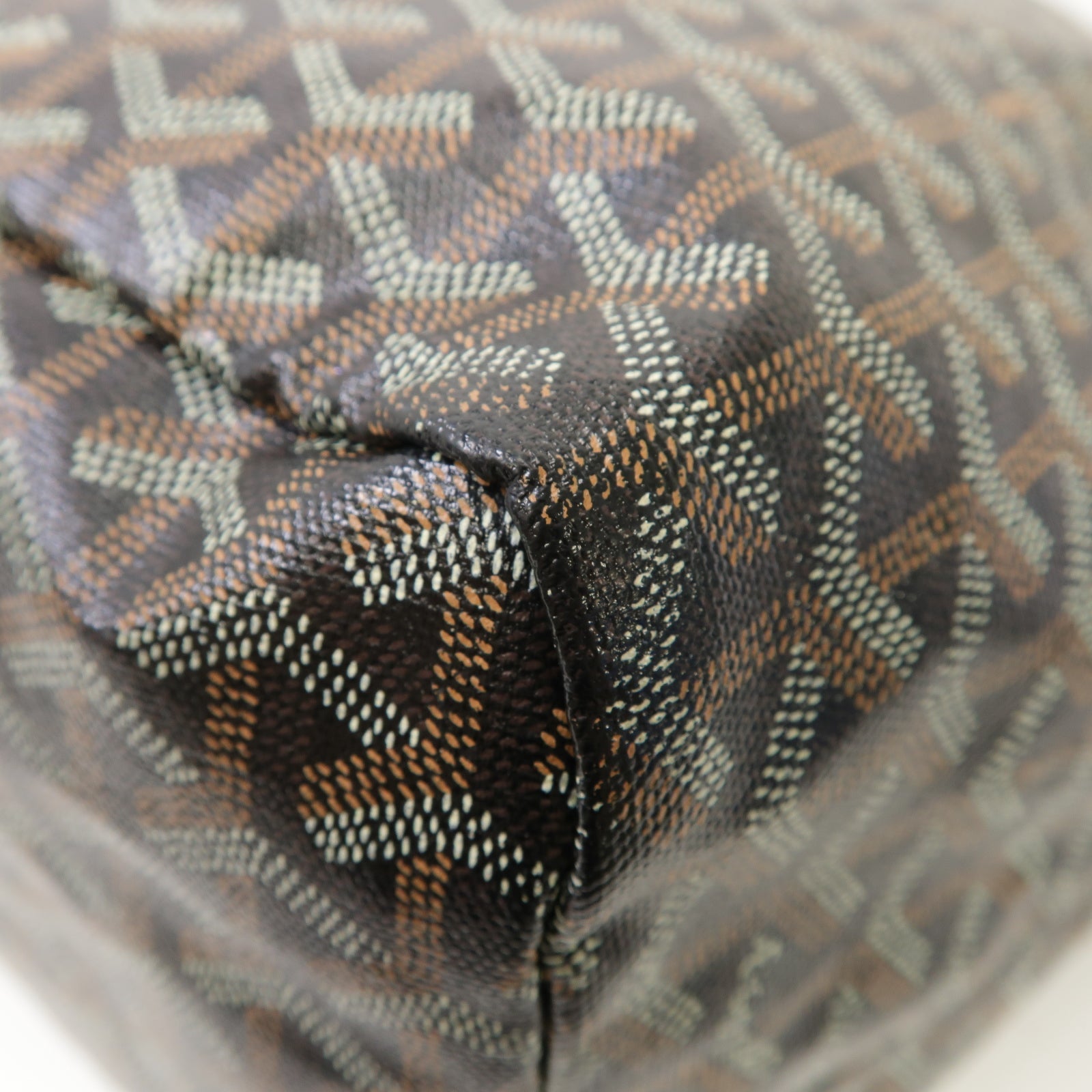GOYARD 塗層帆布/皮革Saint Louis手挽袋黑色/啡色