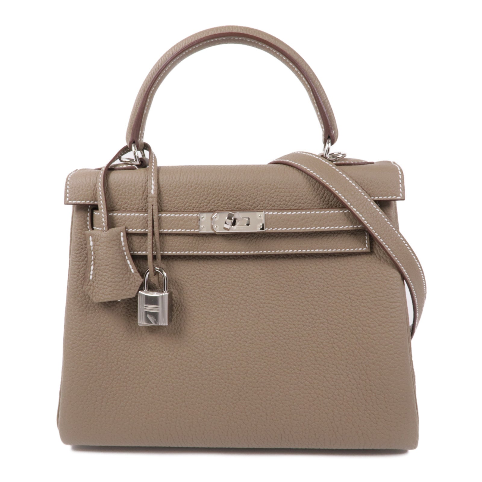HERMES 【激減優惠】Togo皮革Kelly 25銀扣手挽肩背兩用袋