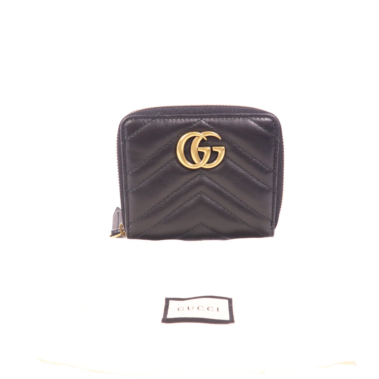 GUCCI 【激減優惠】牛皮皮革GG Marmont Wallet金扣錢包