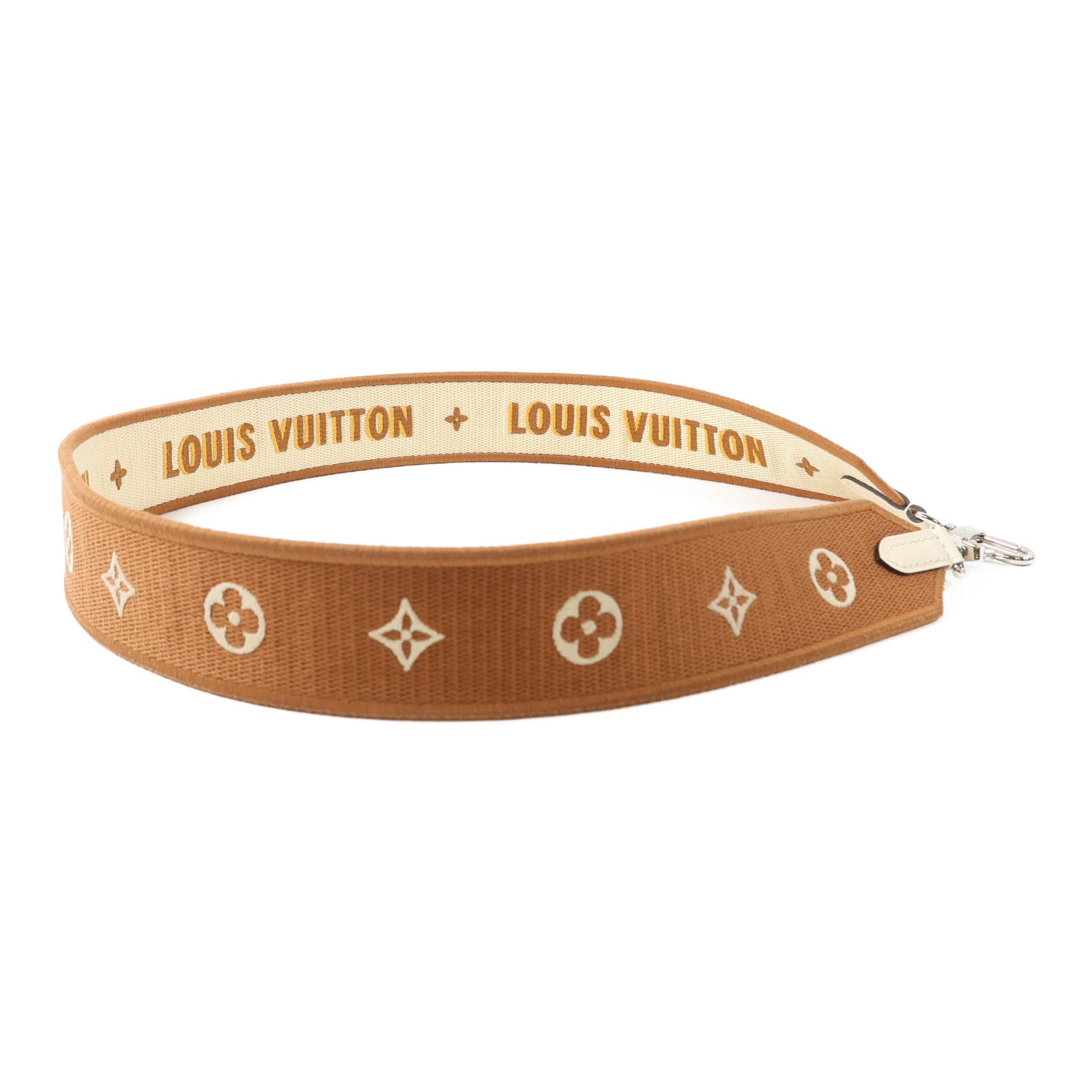 LOUIS VUITTON 帆布Shoulder Strap銀扣肩背帶啡色/米色