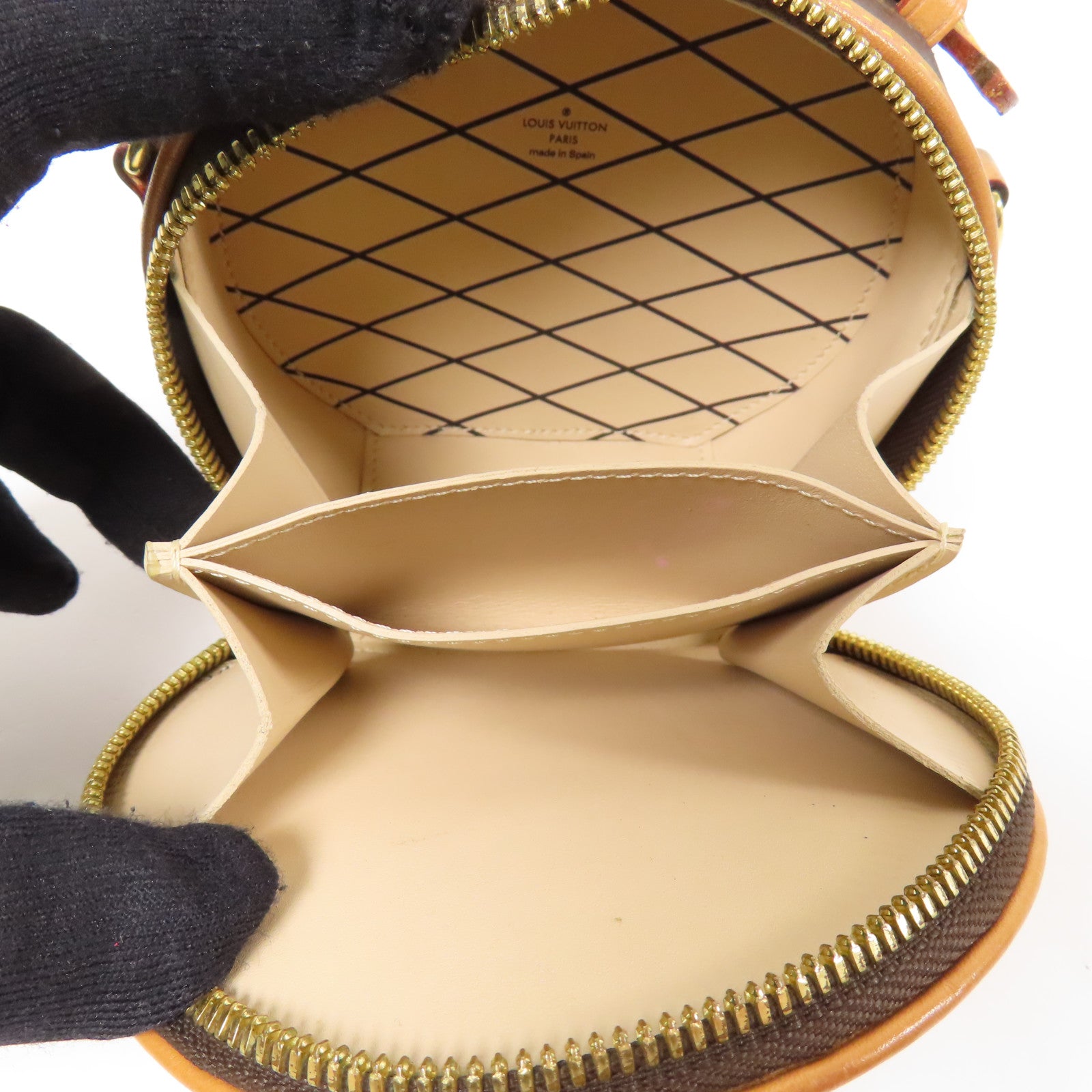 LOUIS VUITTON Monogram Mini Boite Chapeau金扣手挽肩背兩用袋棕色