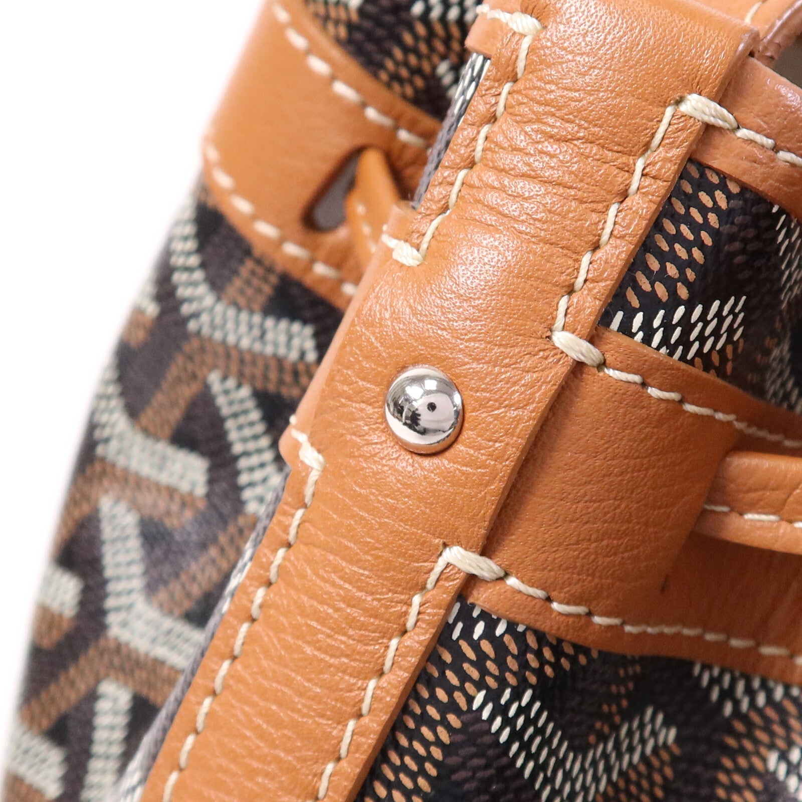 GOYARD 【激減優惠】塗層帆布Petit Flot Bucket銀扣肩背袋