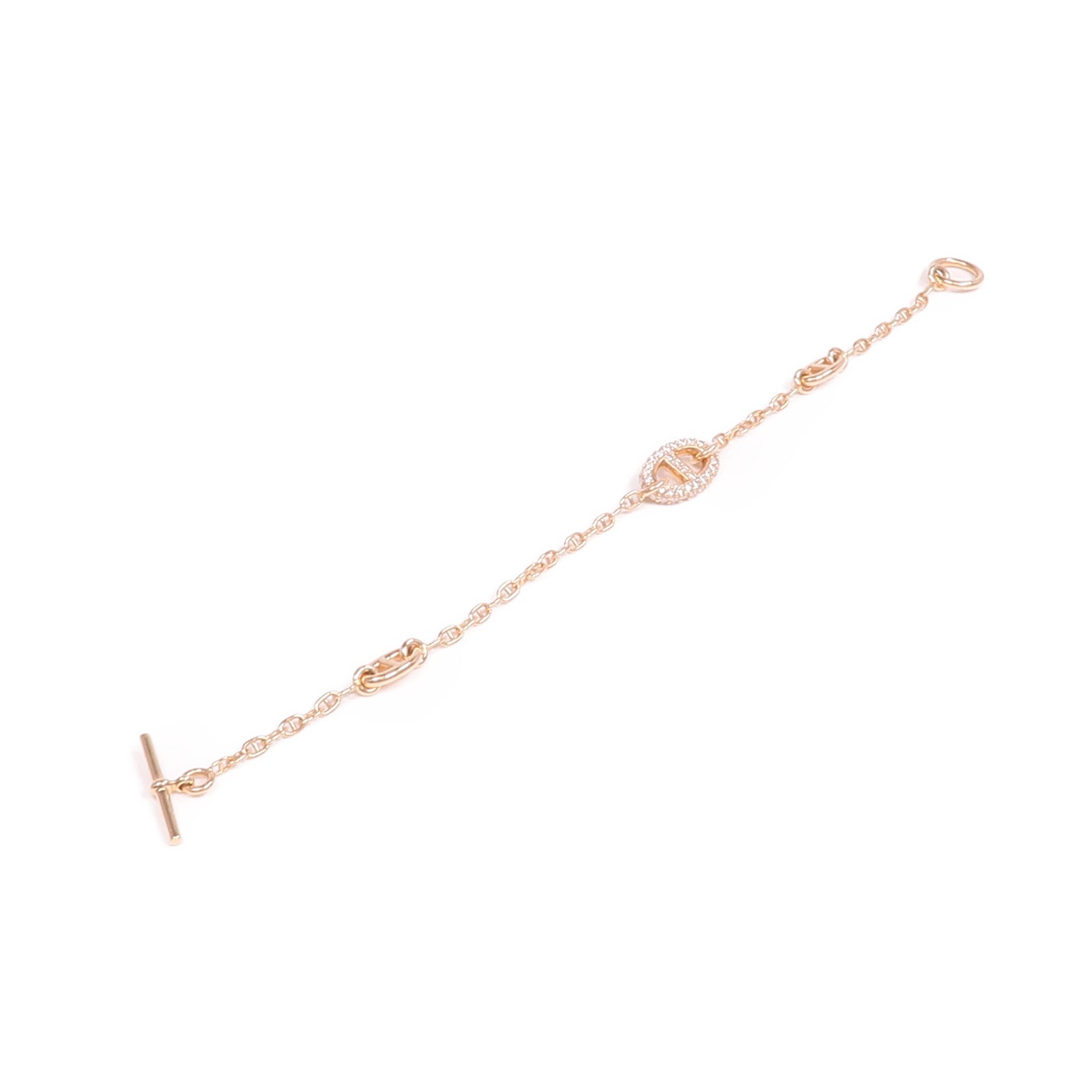 HERMES 18K玫瑰金Farandole Bracelet鑽石手鏈