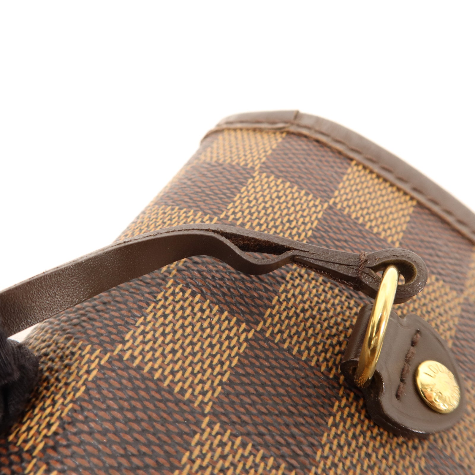 LOUIS VUITTON Damier Neverfull MM金扣手挽袋
