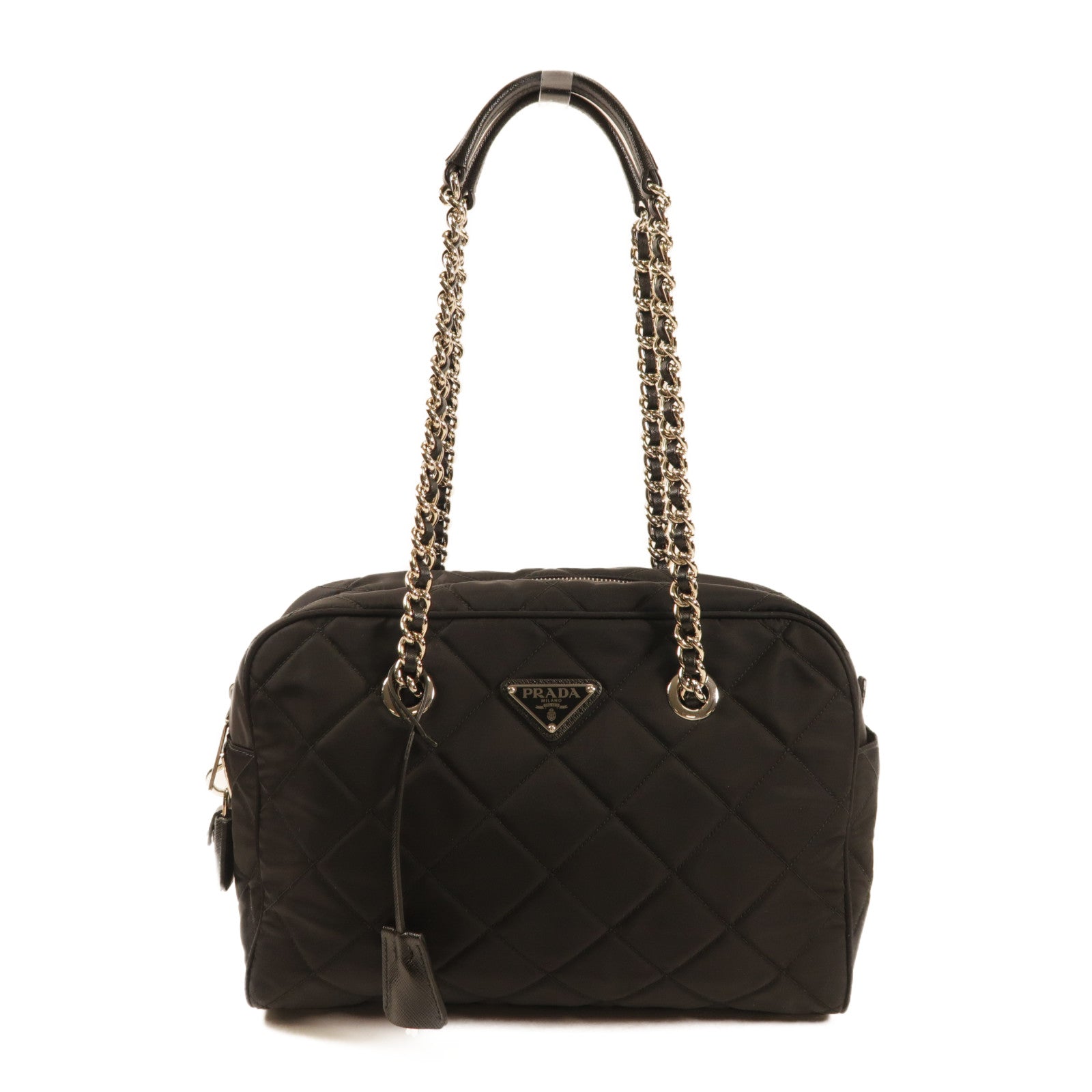 PRADA 尼龍Shoulder Bag銀扣肩背袋