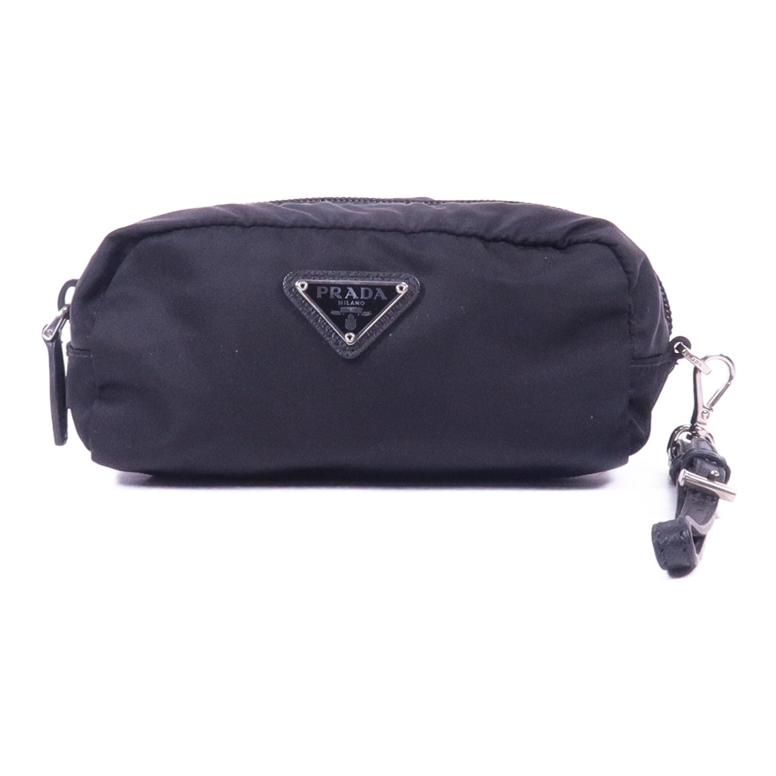 PRADA 尼龍Pouch銀扣手拿包