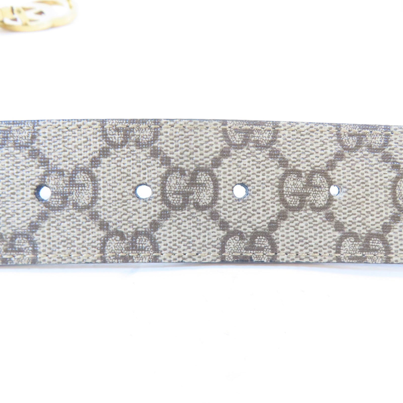 GUCCI 【激減優惠】PVC GG Marmont Reversible Belt皮帶米色