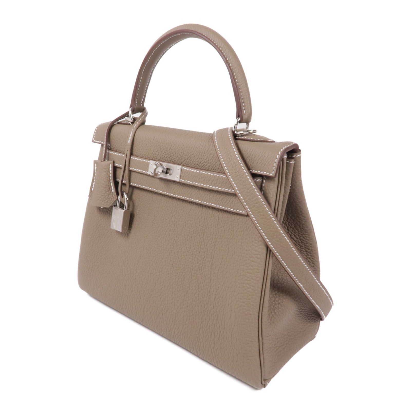 HERMES 【激減優惠】Togo皮革Kelly 25銀扣手挽肩背兩用袋