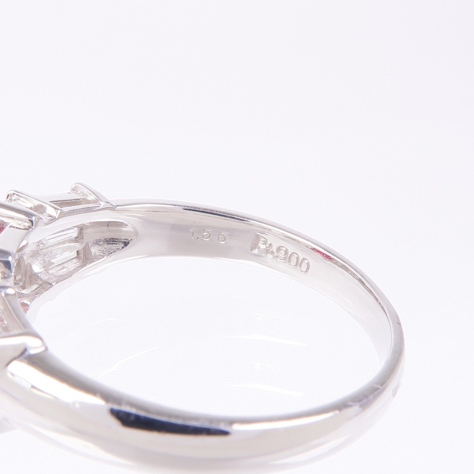 JEWELRY 【激減優惠】PT900鉑金Ruby/Diamond Ring紅寶石/鑽石戒指US#7.25