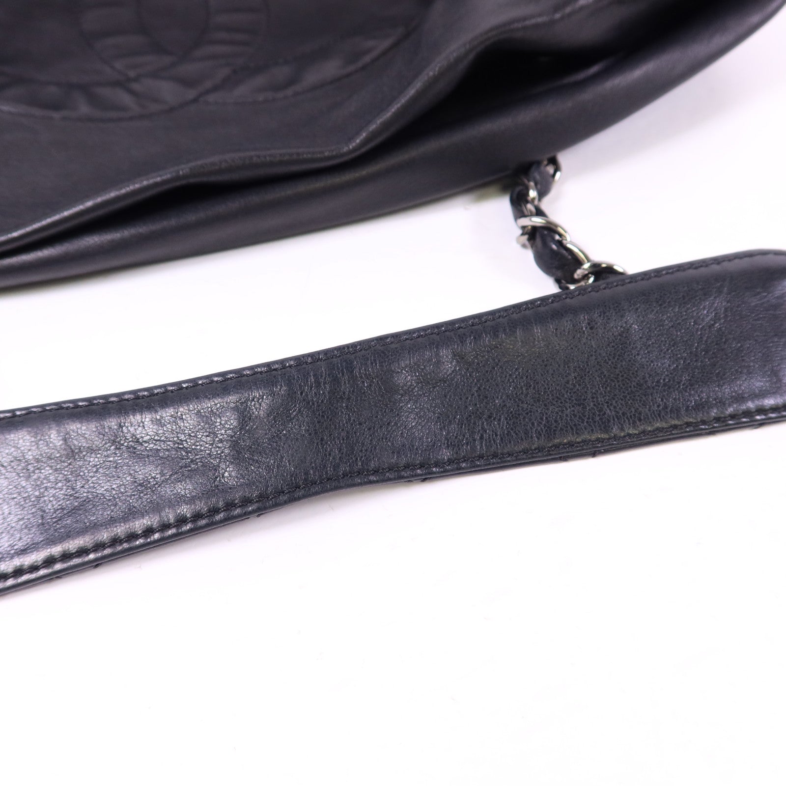 CHANEL 羊皮皮革Chain Shoulder Bag銀扣肩背袋