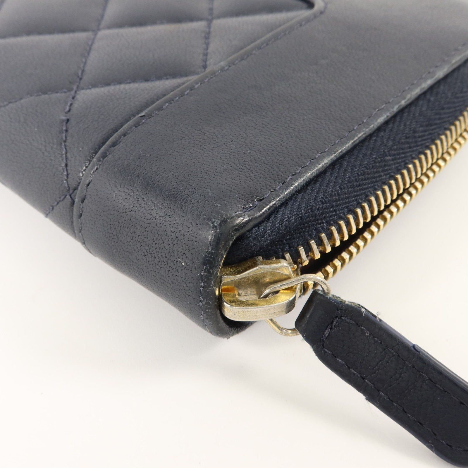 CHANEL 羊皮皮革Vintage Long Zipped Wallet金扣長錢包