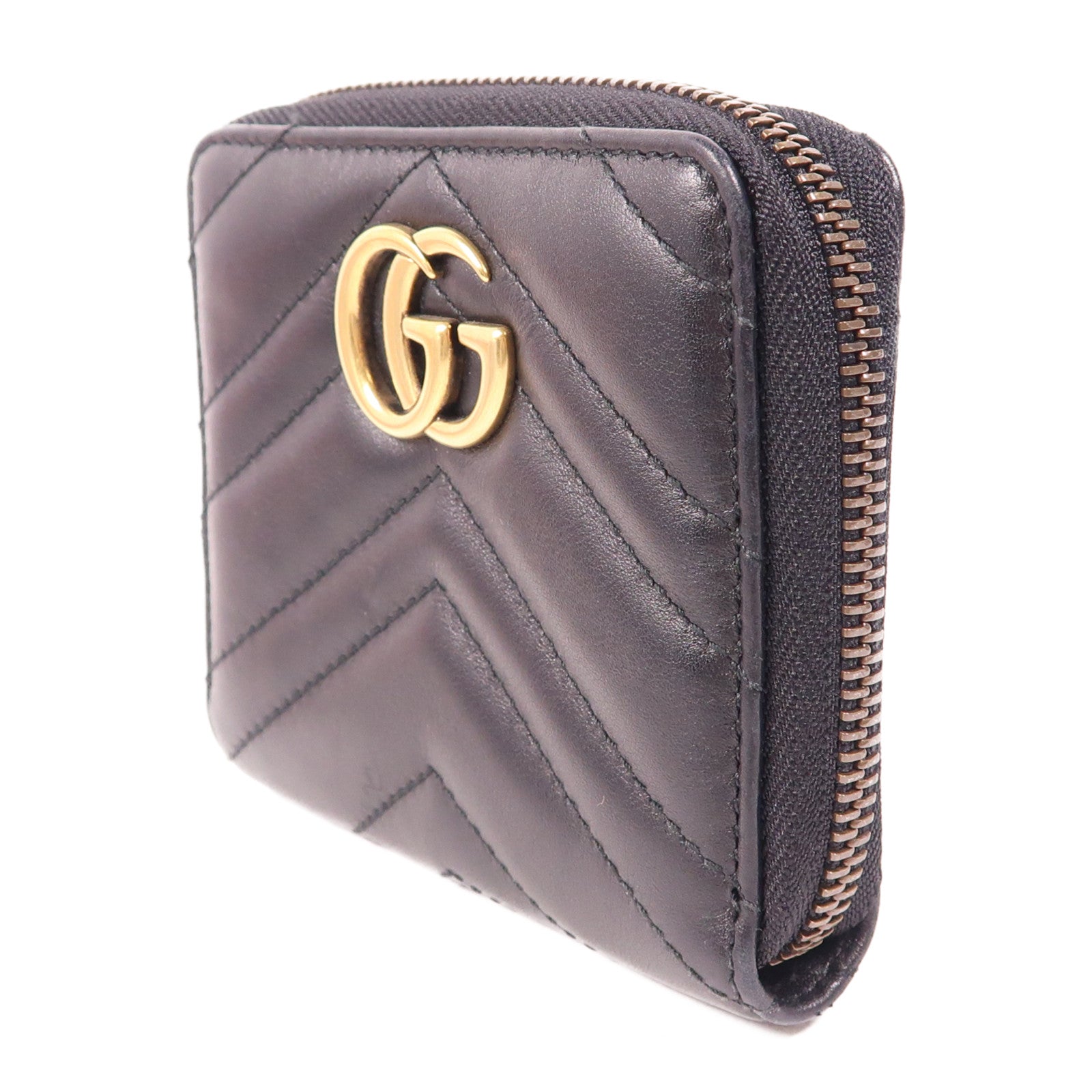 GUCCI 牛皮皮革GG Marmont Wallet金扣錢包