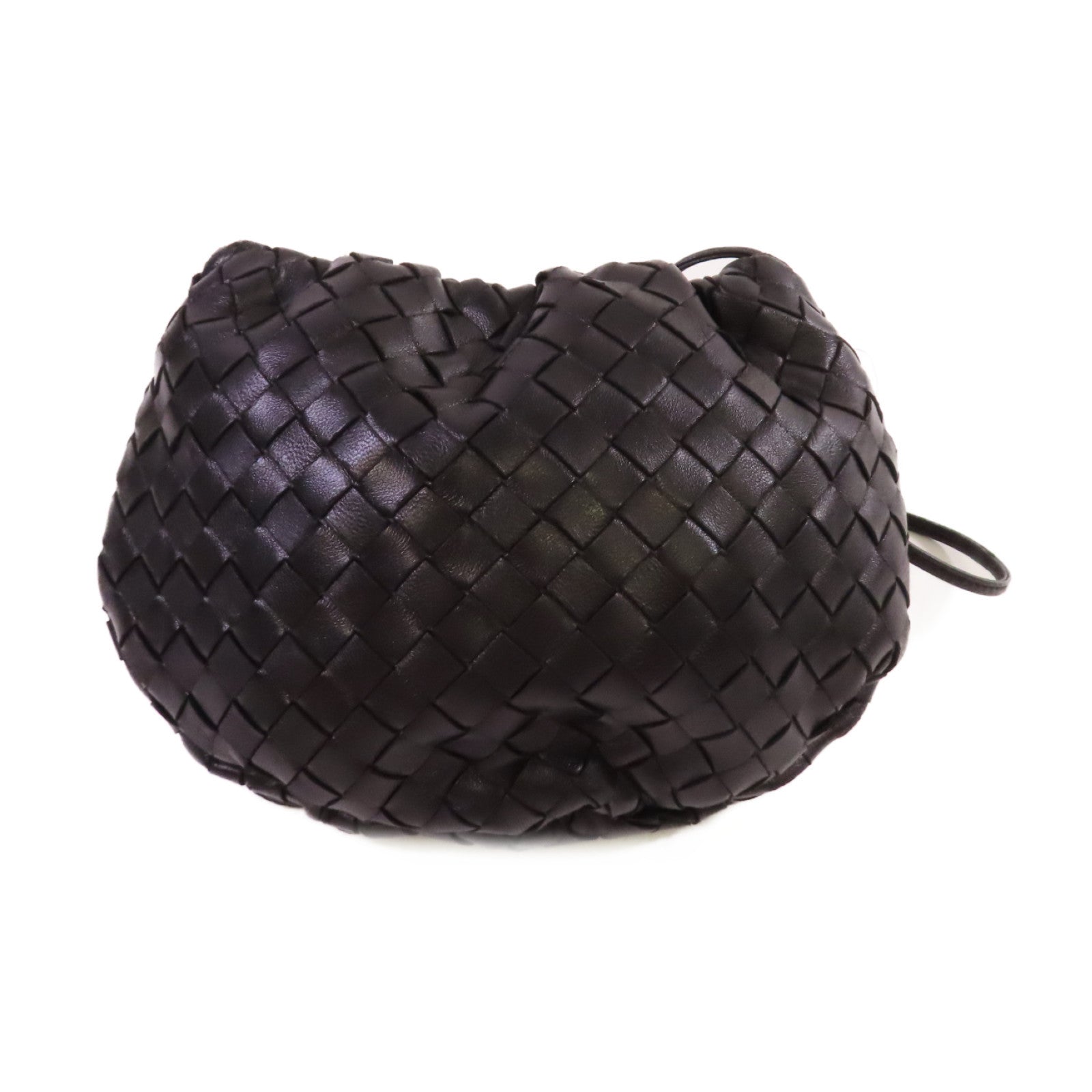 BOTTEGA VENETA 織紋皮革Mini Bulb Shoulder Bag金扣肩背袋黑色