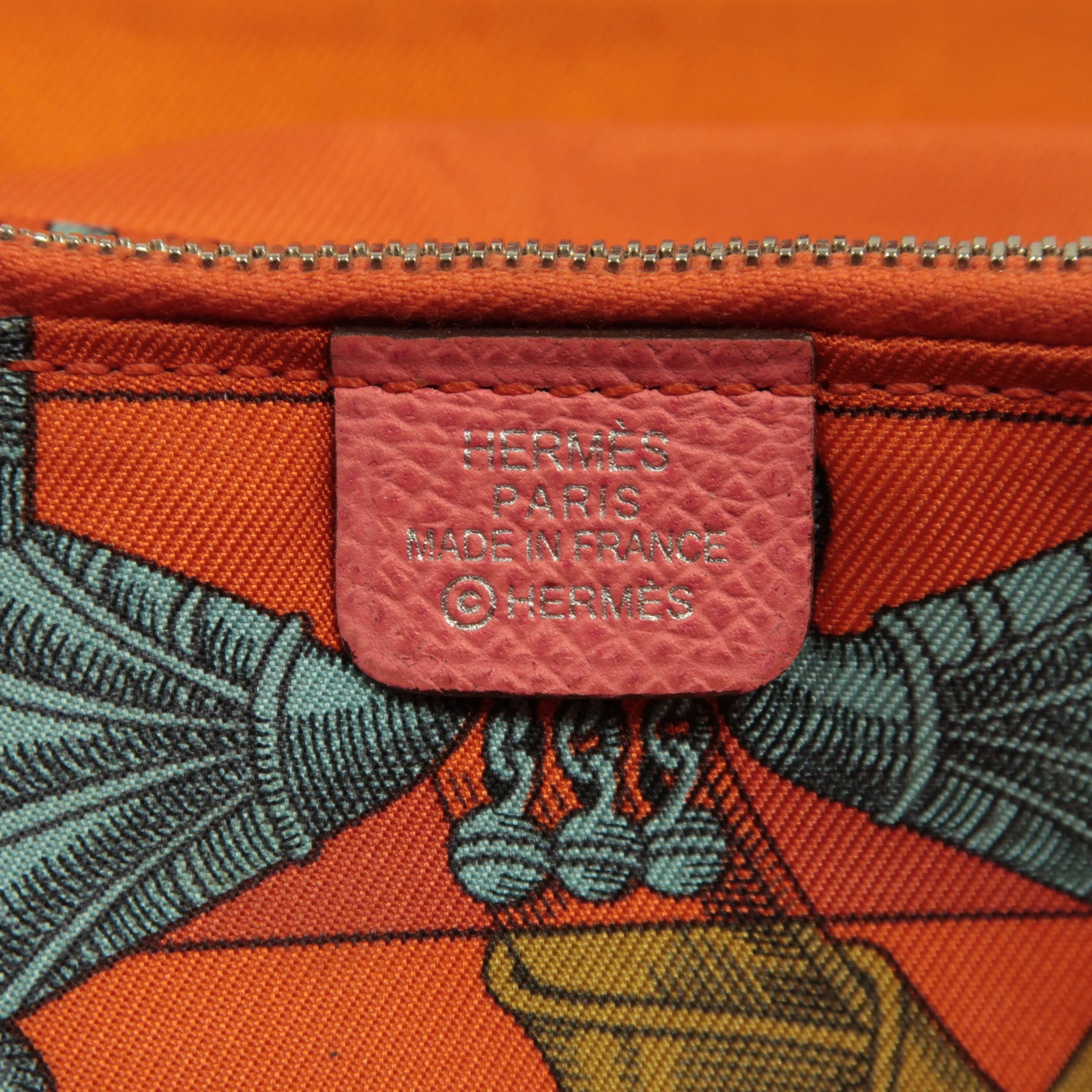 HERMES 【激減優惠】Epsom皮革Silk In Wallet銀扣拉鍊長錢包玫瑰杜鵑粉色