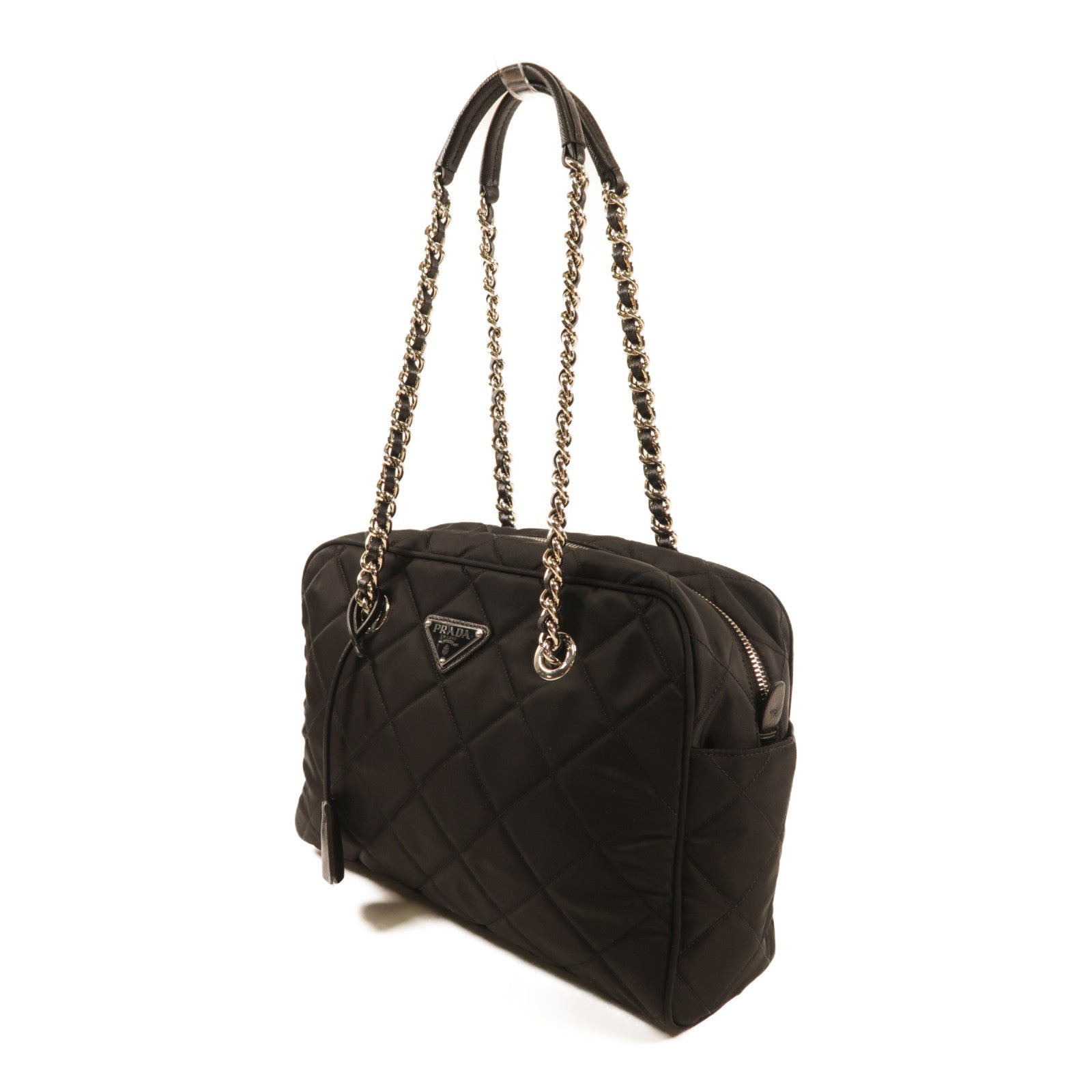 PRADA 尼龍Shoulder Bag銀扣肩背袋