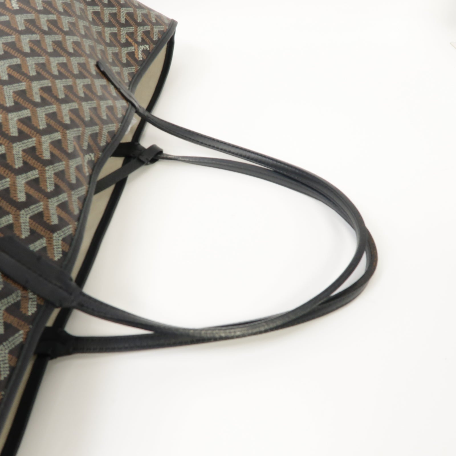 GOYARD 塗層帆布/皮革Saint Louis手挽袋黑色/啡色
