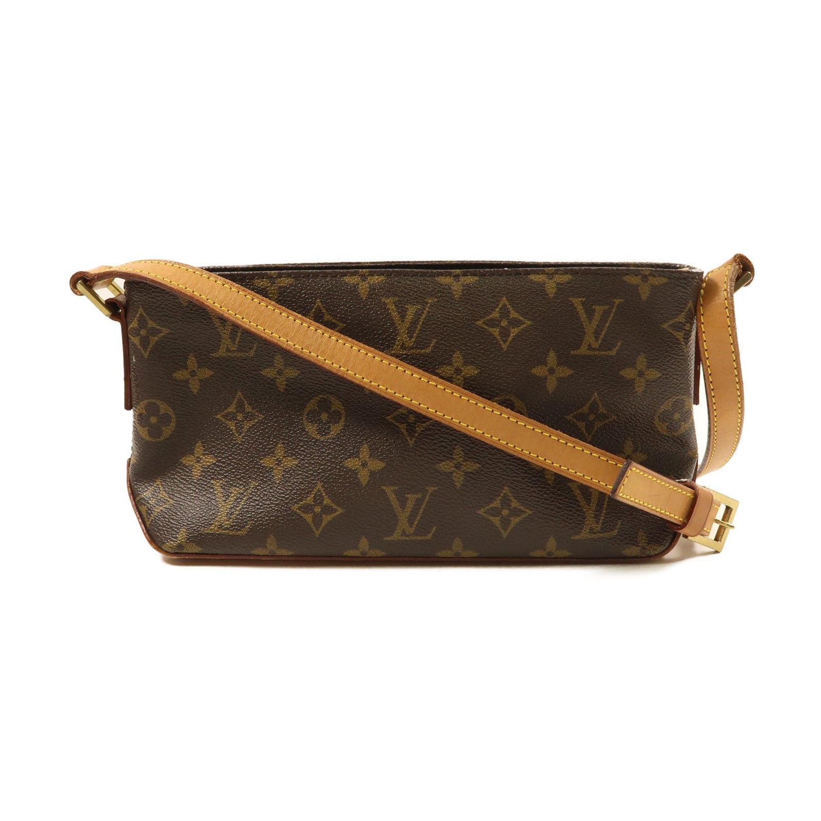 LOUIS VUITTON Monogram Trotteur金扣肩背袋啡色