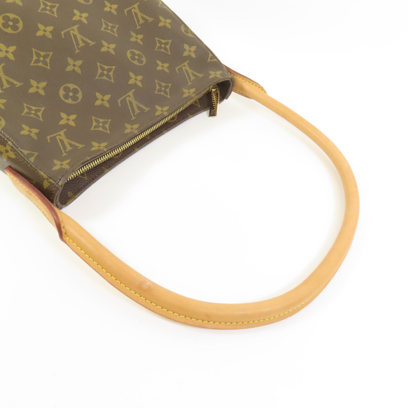 LOUIS VUITTON Monogram Looping MM金扣肩背袋棕色