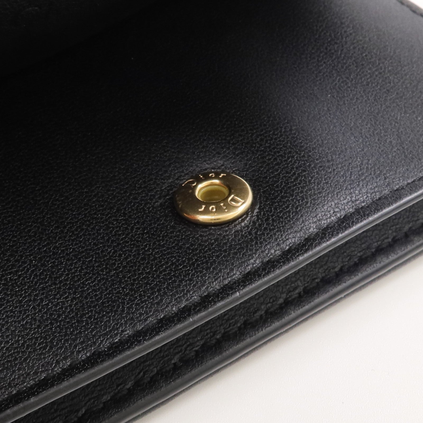 Dior 羊皮皮革Mini Lady Dior Gardenia Wallet金扣錢包
