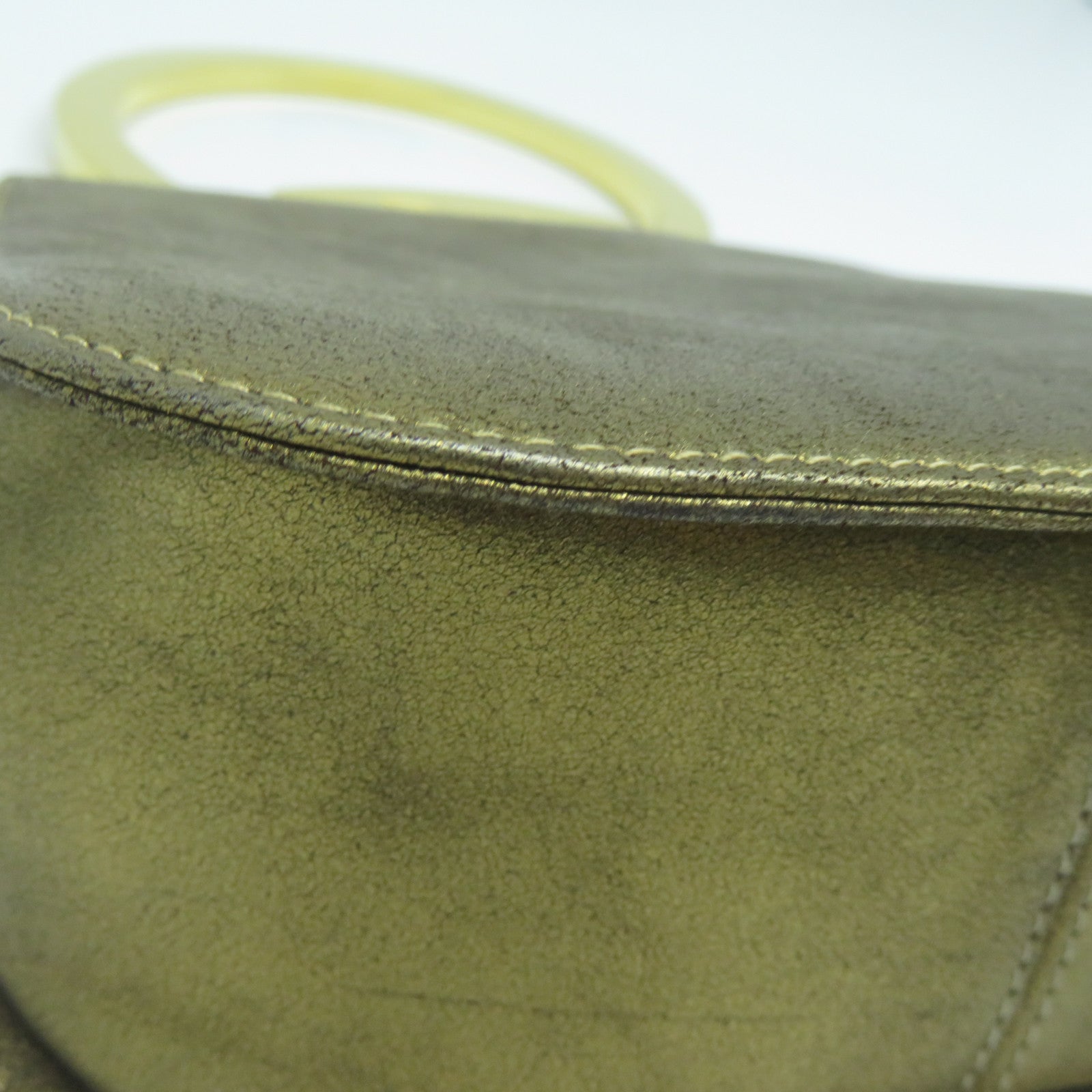 Salvatore Ferragamo 【清倉大減價】牛皮皮革Handbag金扣手挽袋金色