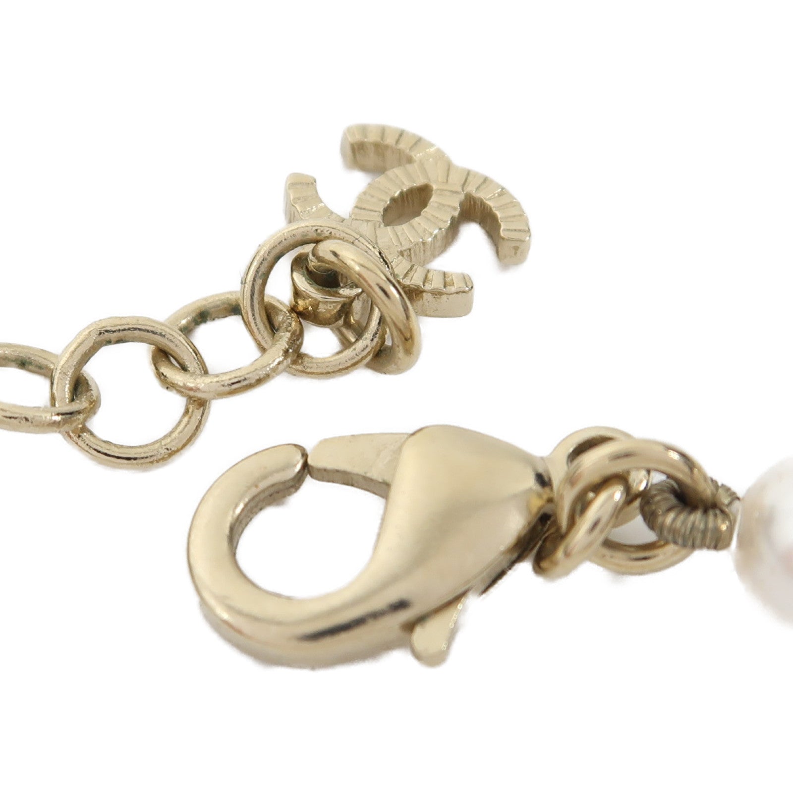 CHANEL 金屬/PVC Necklace項鍊白色
