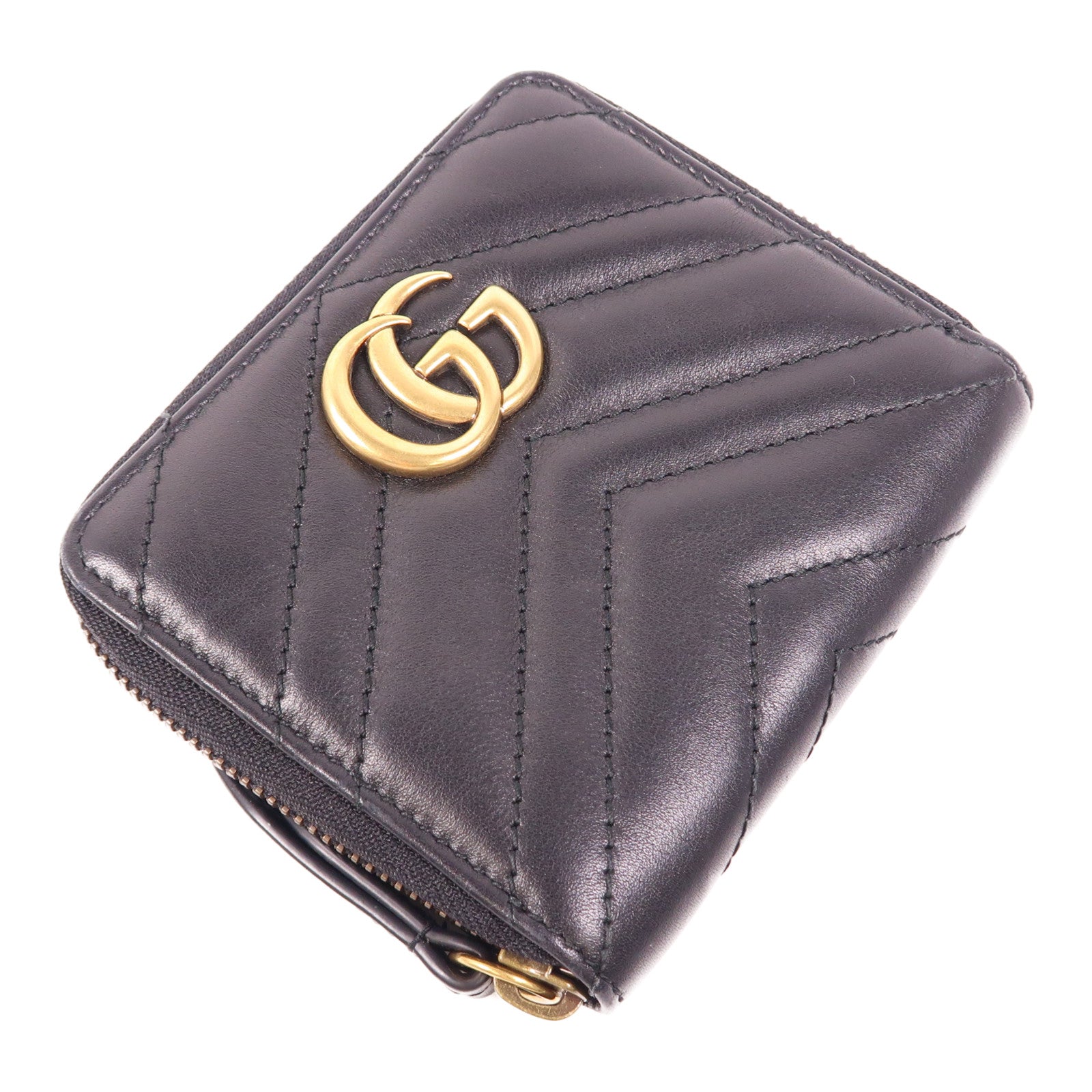 GUCCI 牛皮皮革GG Marmont Wallet金扣錢包