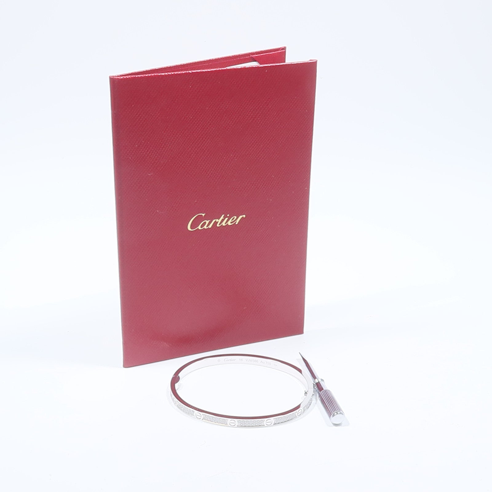 CARTIER 18K白金Love Blaceret SM Full Diamond鑽石手鐲