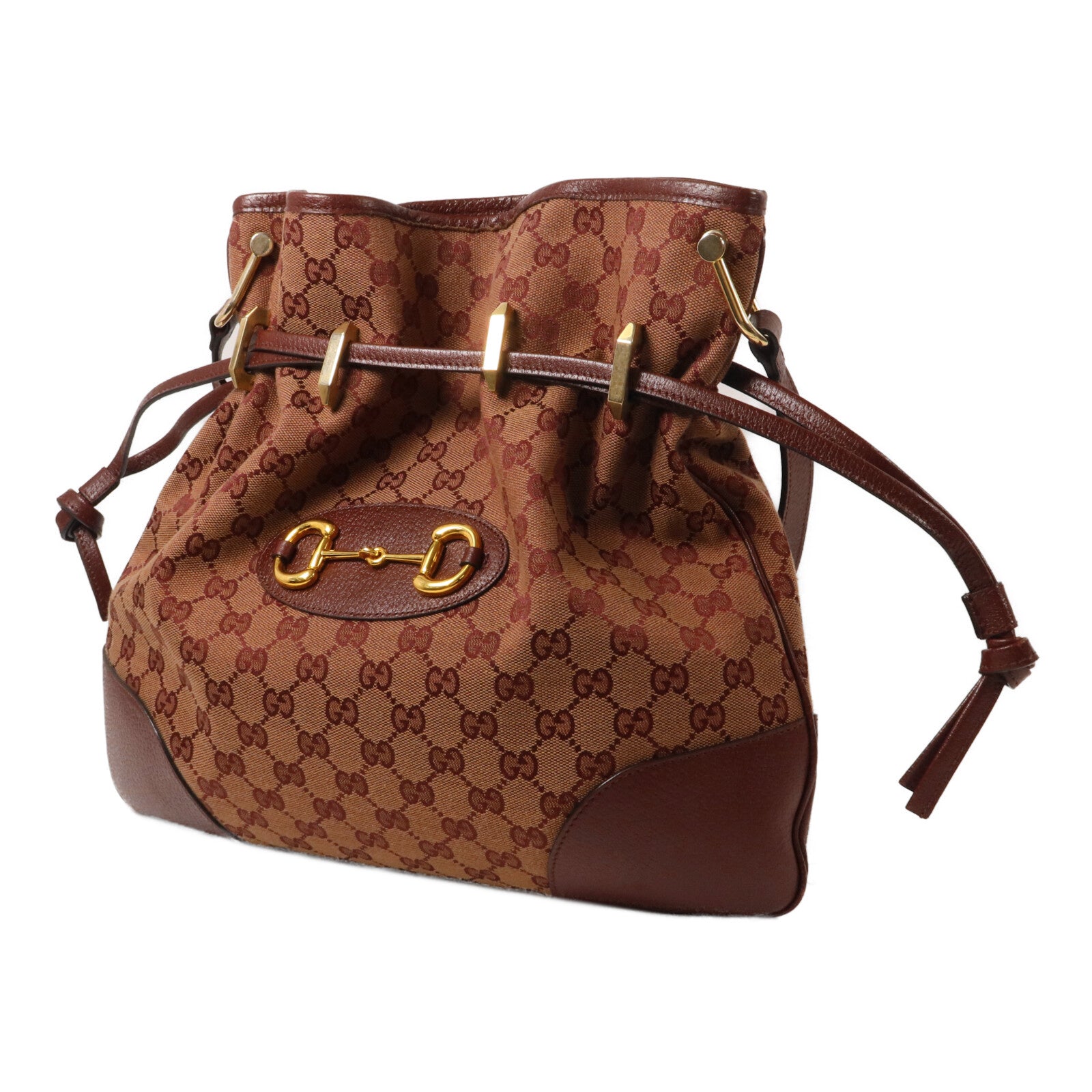 GUCCI 帆布Horsebit 1955肩背袋