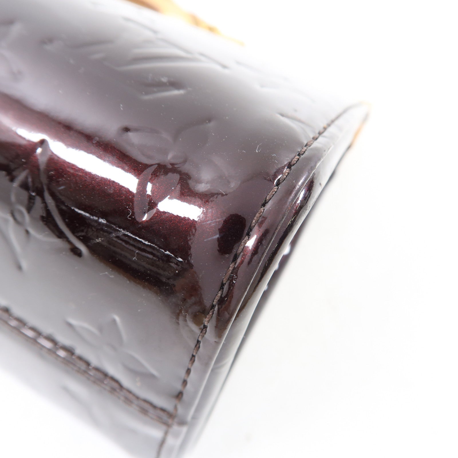 LOUIS VUITTON Monogram Vernis Roxbury Drive金扣手挽肩背兩用袋酒紅色