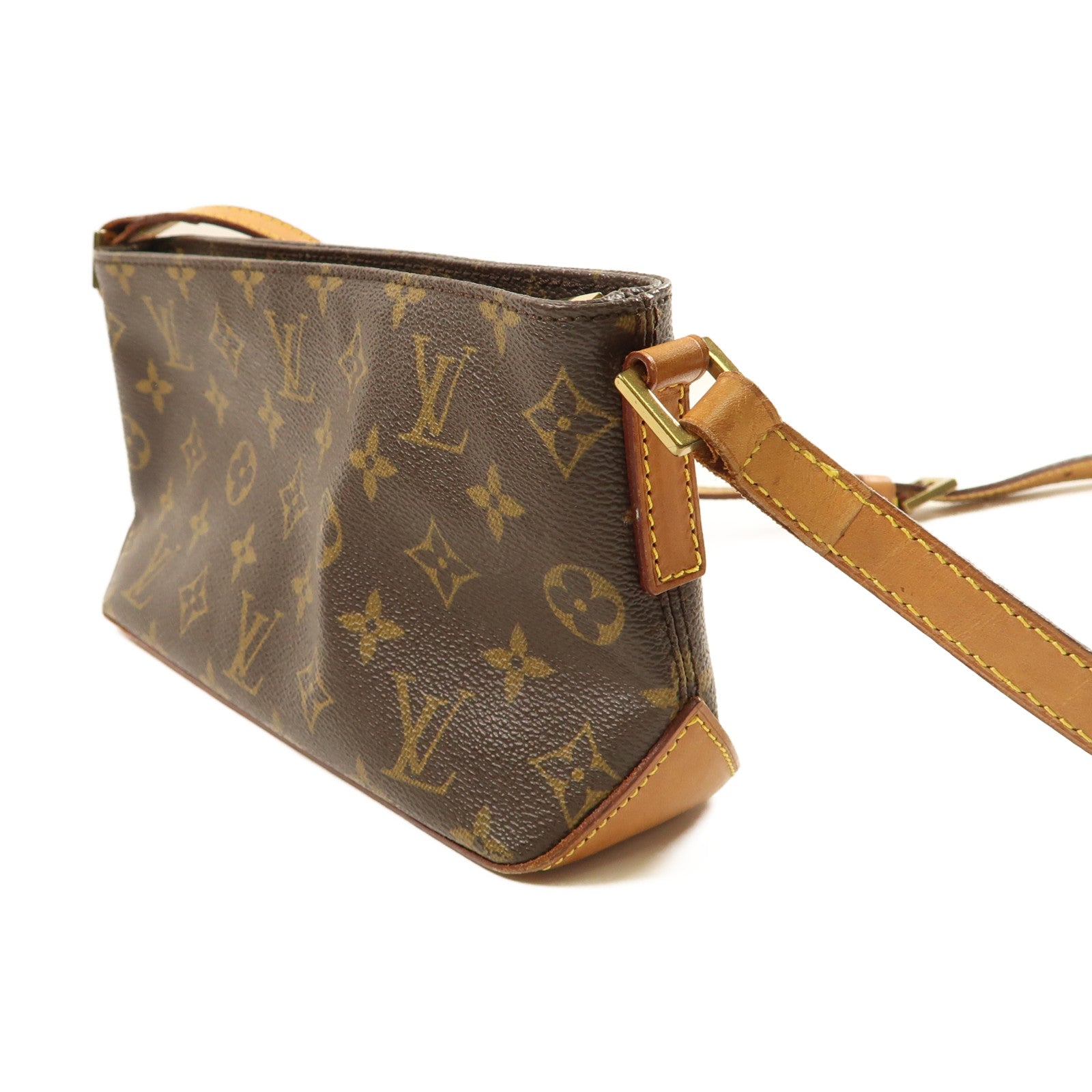 LOUIS VUITTON Monogram Trotteur金扣肩背袋啡色