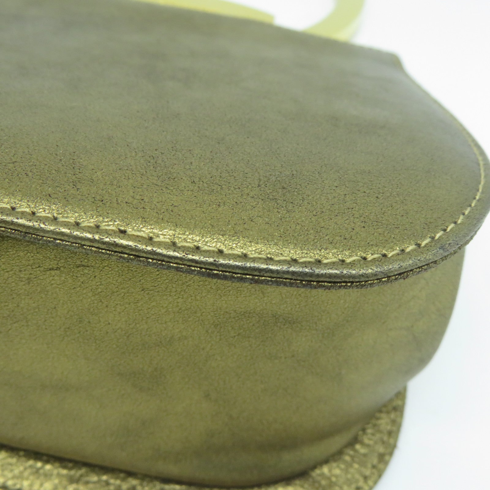 Salvatore Ferragamo 【清倉大減價】牛皮皮革Handbag金扣手挽袋金色