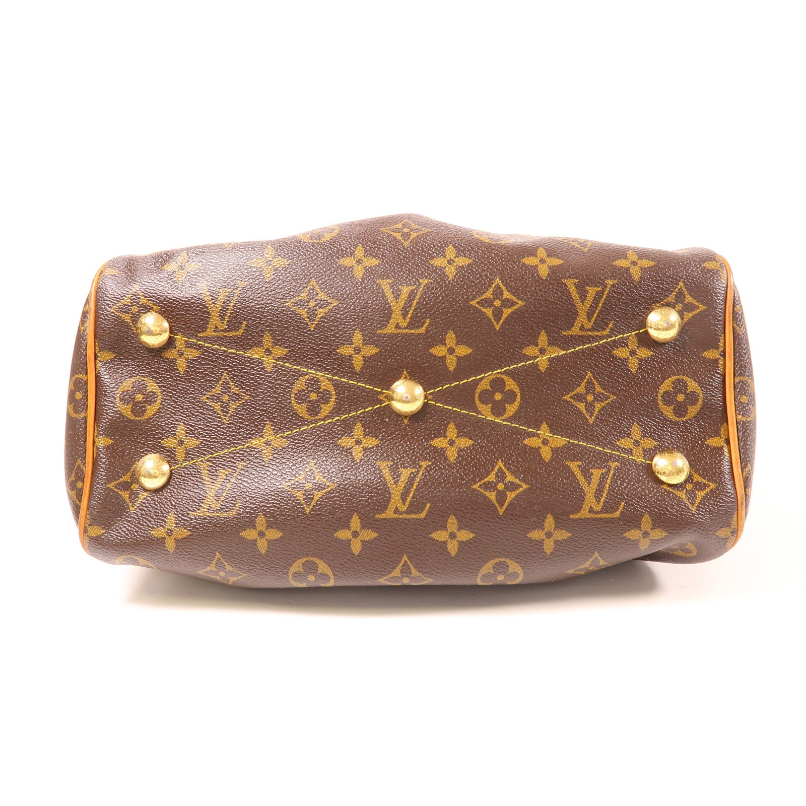 LOUIS VUITTON LV GHW Tivoli PM Shoulder Handbag M40143 Monogram Brown