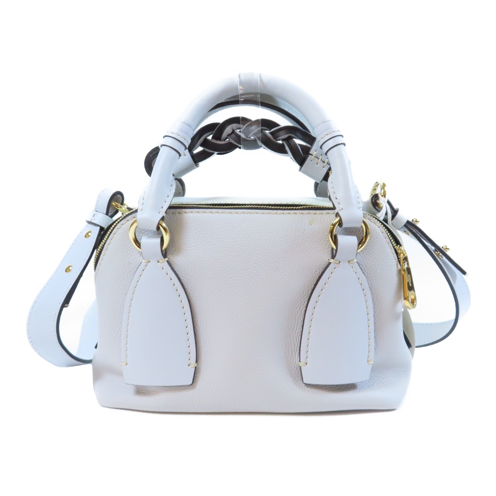 Chloe **【激減優惠】牛皮皮革2 Way Shoulder Bag金扣手挽肩背兩用袋淺藍色