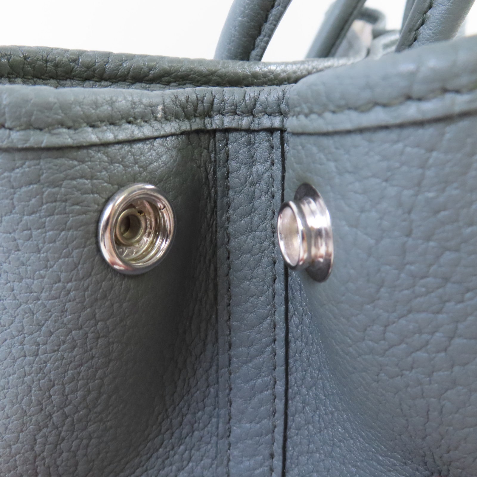 HERMES Negonda皮革Garden Party TPM Tote Bag銀扣手挽袋63 Vert Amande杏仁綠色