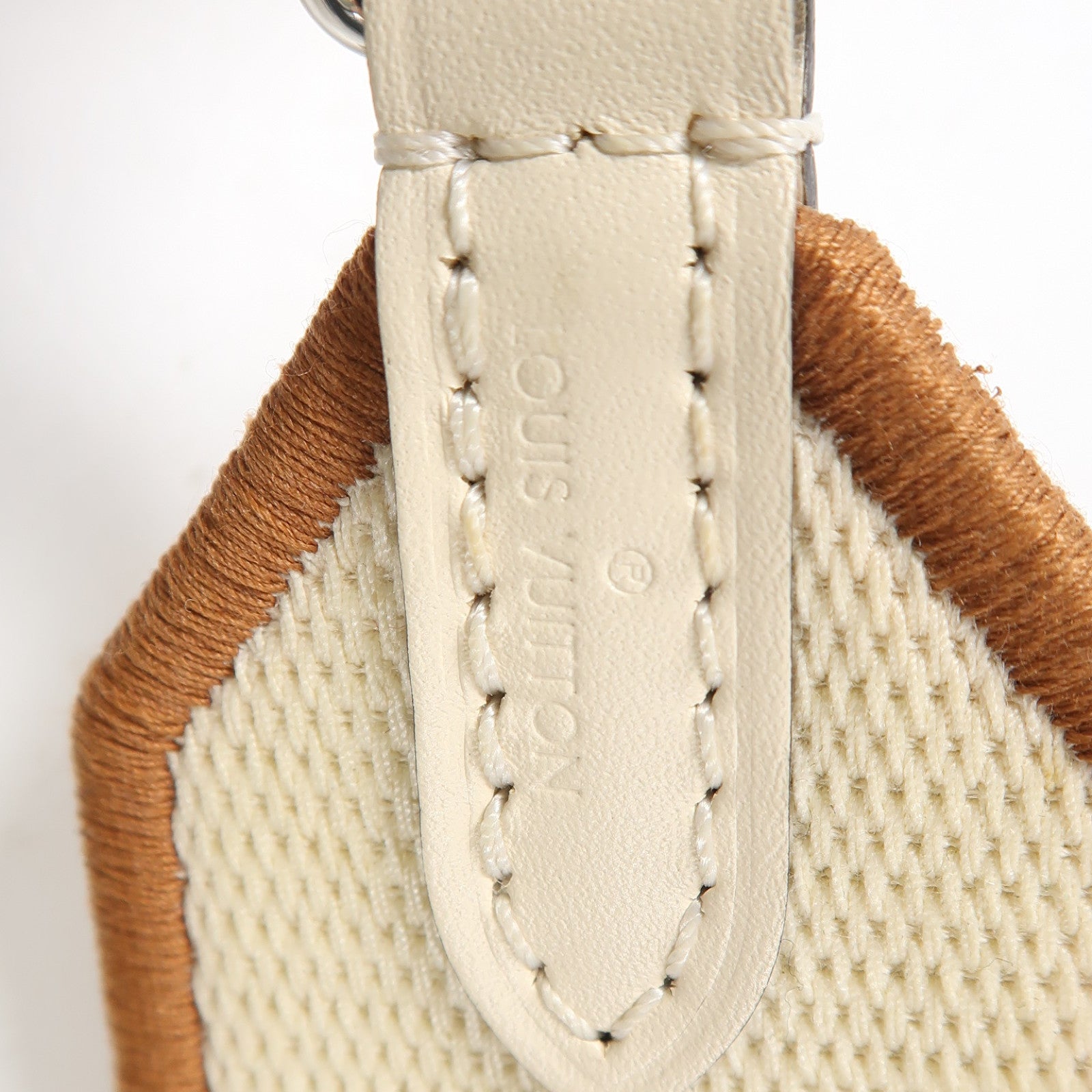 LOUIS VUITTON 帆布Shoulder Strap銀扣肩背帶啡色/米色
