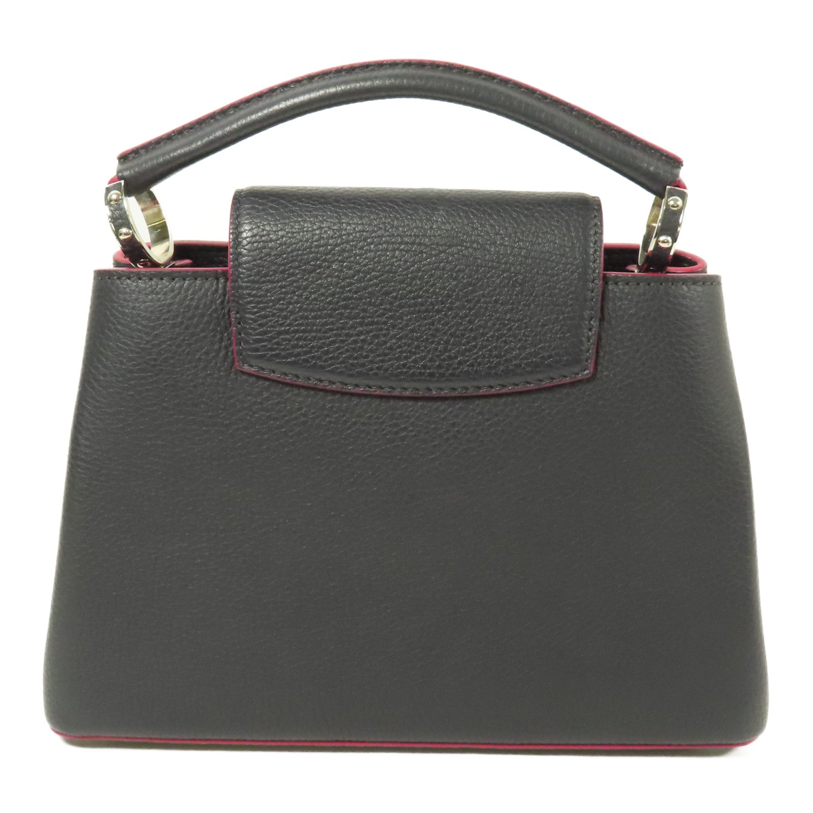 LOUIS VUITTON Taurillon Capucines BB銀扣手挽肩背兩用袋