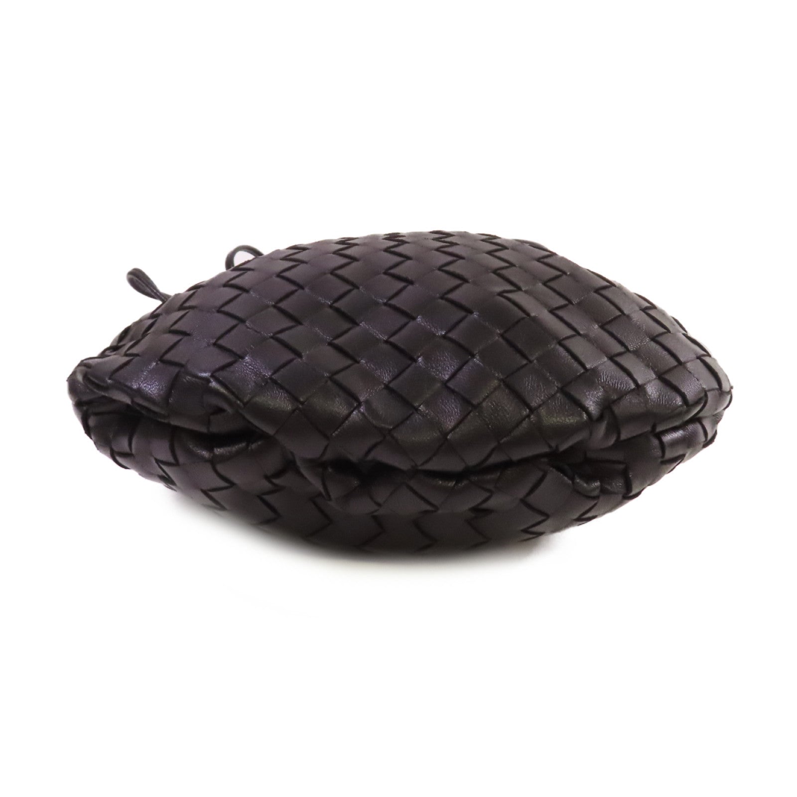 BOTTEGA VENETA 織紋皮革Mini Bulb Shoulder Bag金扣肩背袋黑色