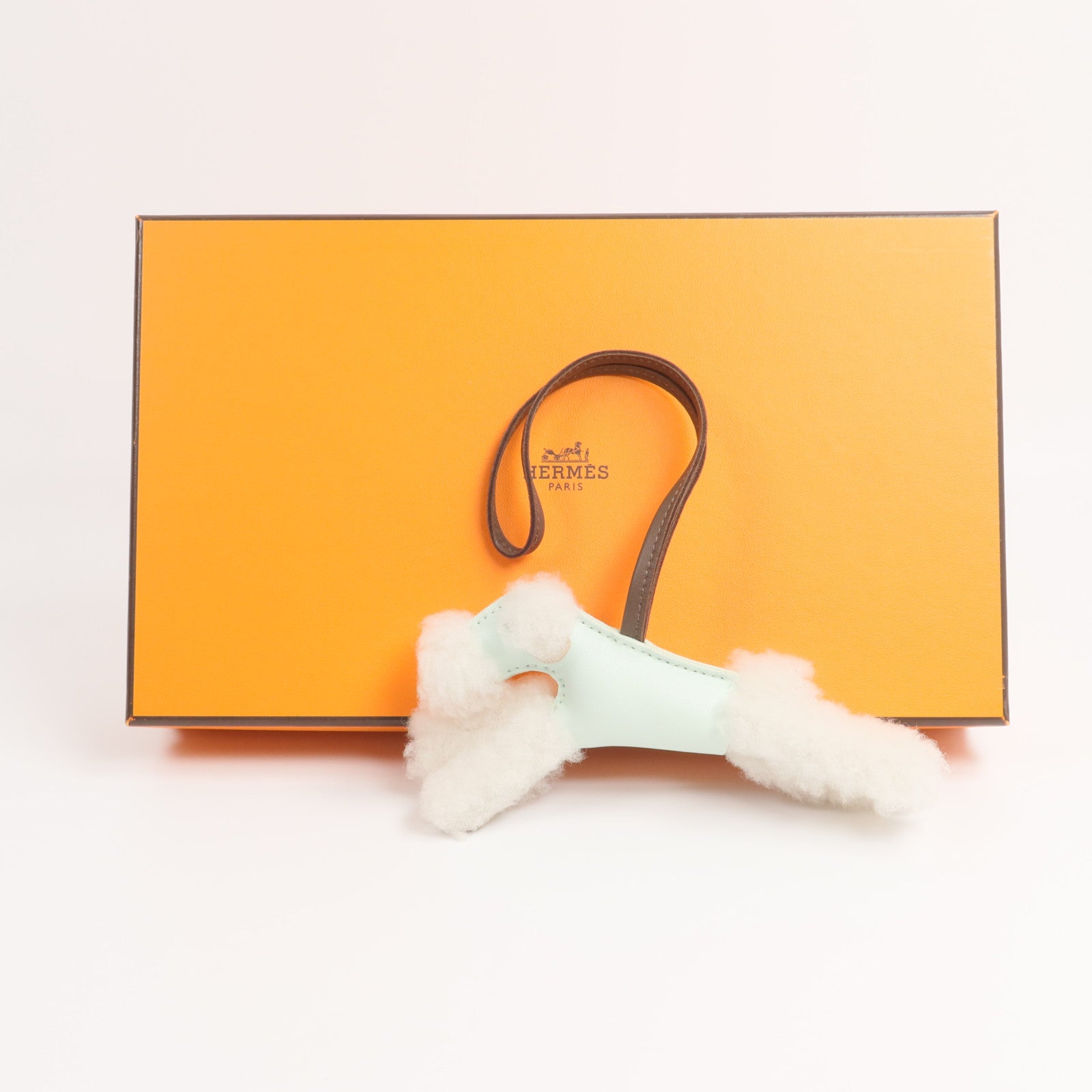 HERMES Milo皮革/羊毛Budy Charm掛飾Vert Fizz