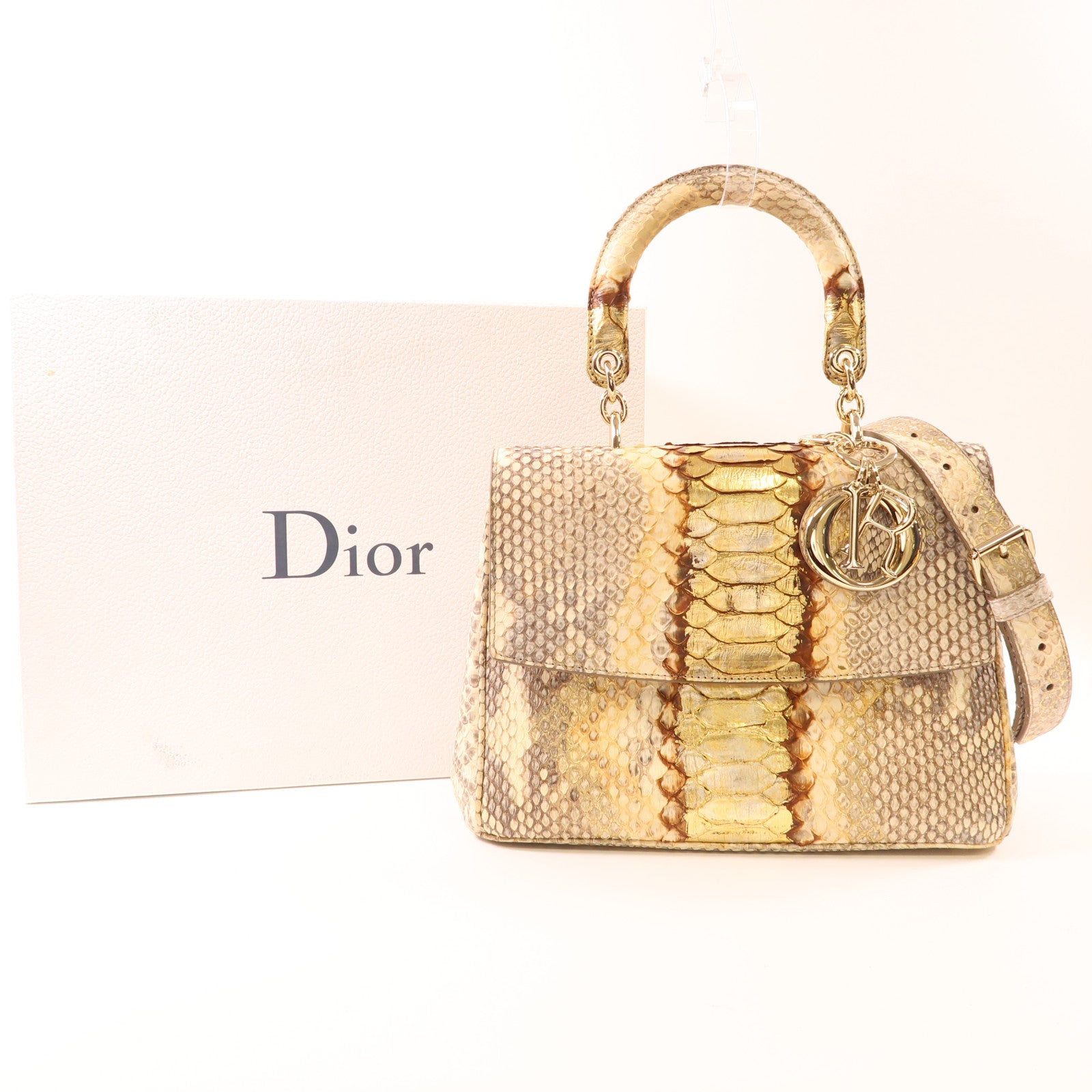 Dior【激減優惠】 蛇皮皮革Be Dior Bag銀扣手挽肩背兩用袋