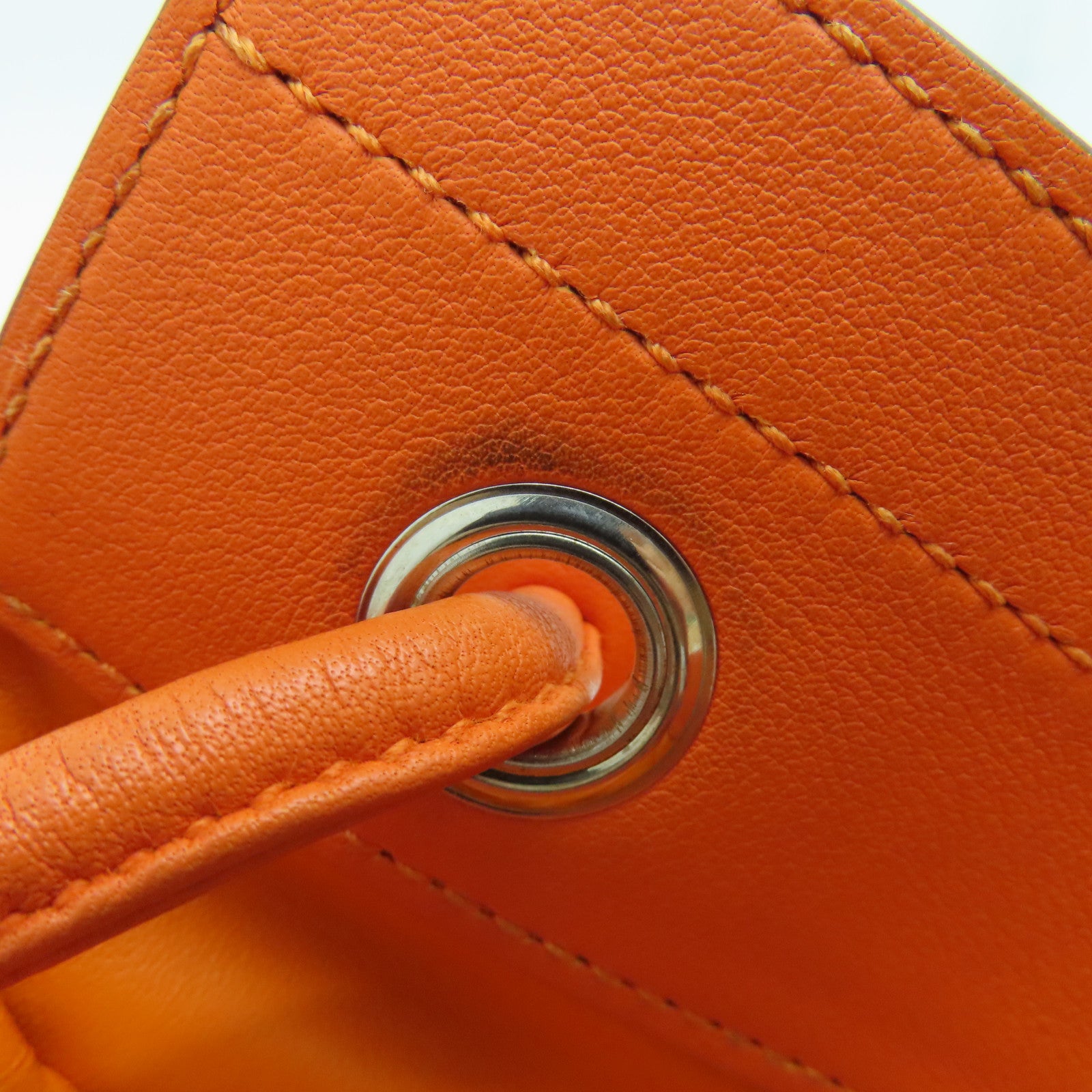 HERMES Swift皮革Aline Min銀扣肩背袋橙色
