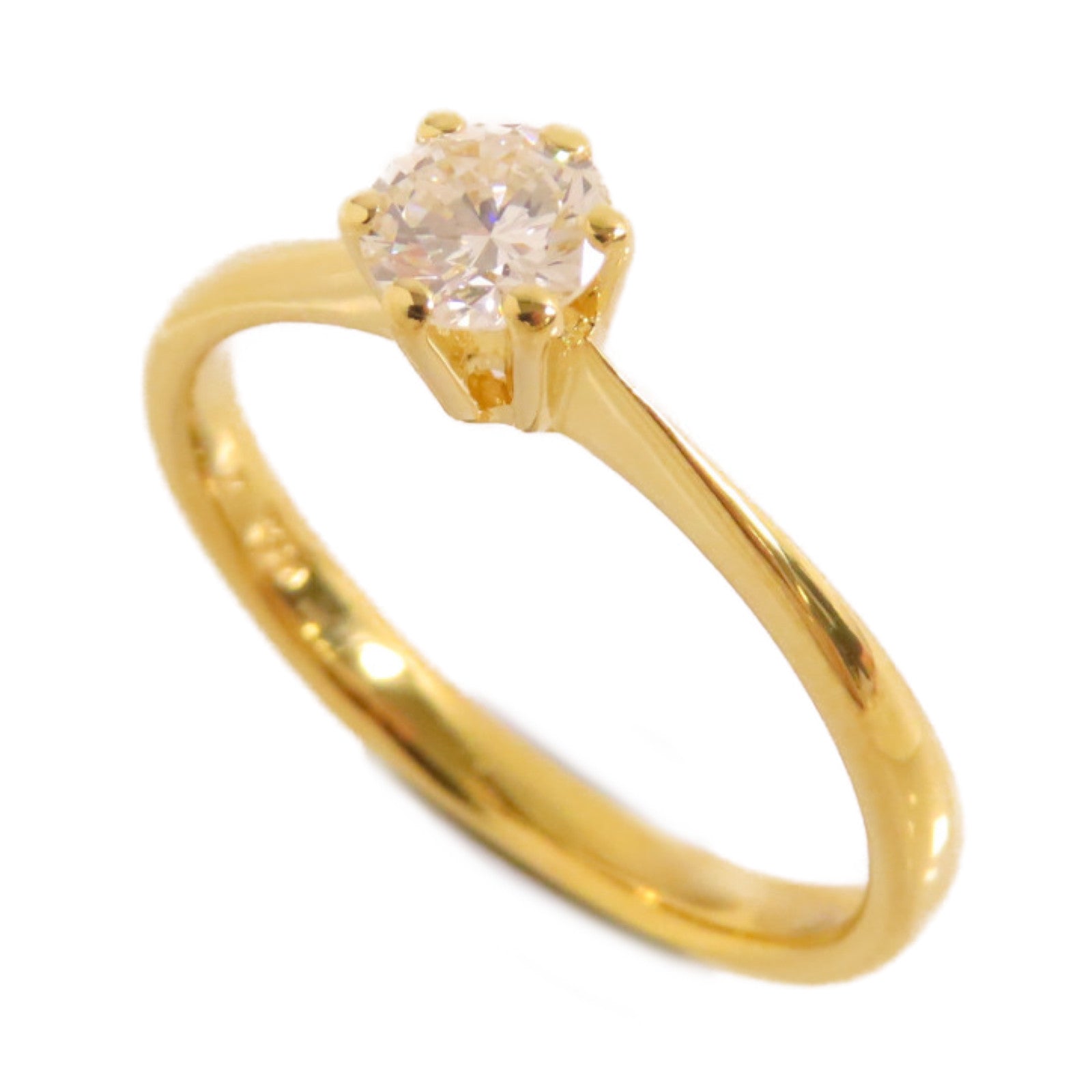 JEWELRY 【激減優惠】18K黃金/0.31ct鑽石Diamond Ring戒指US#5.75