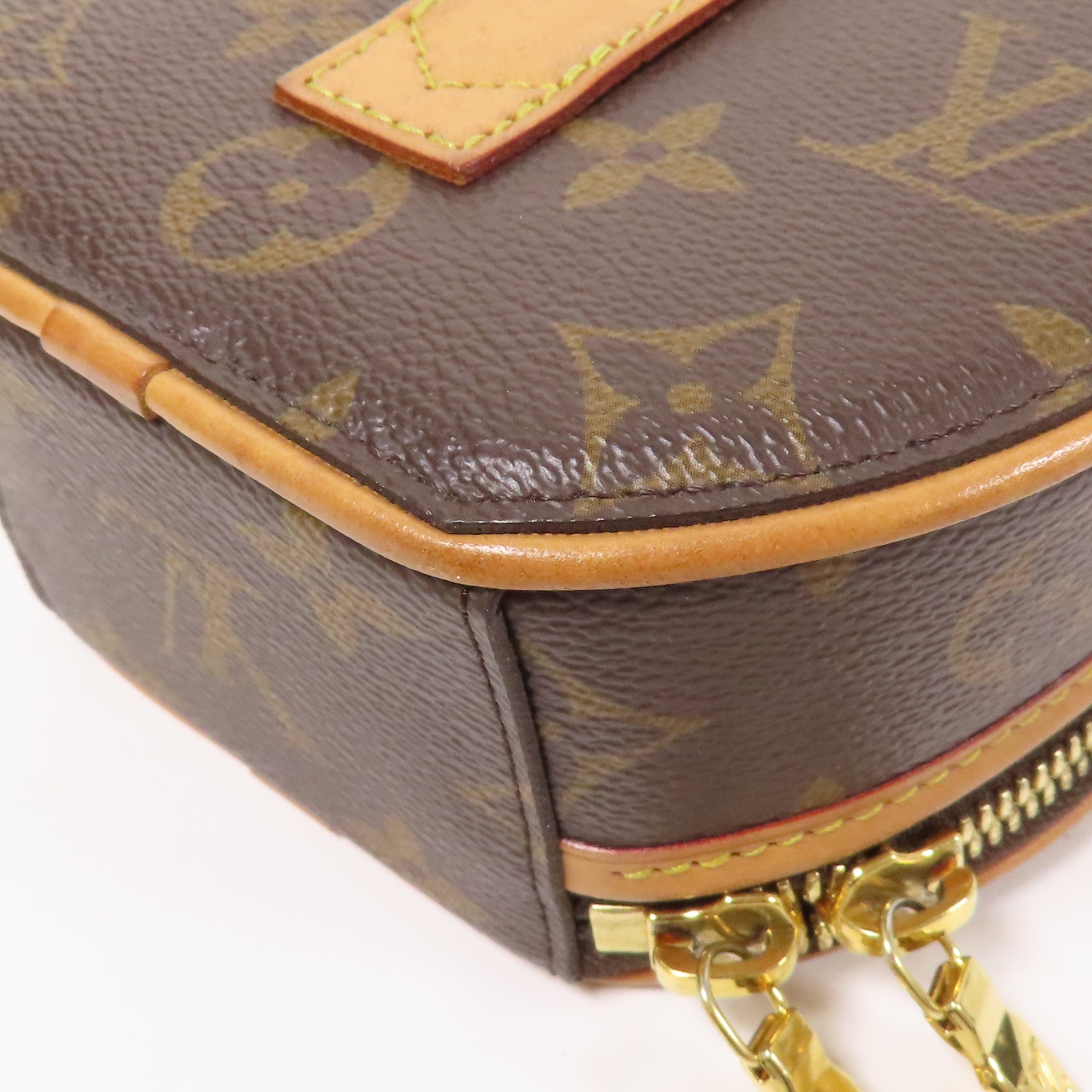 LOUIS VUITTON Monogram Mini Boite Chapeau金扣手挽肩背兩用袋棕色