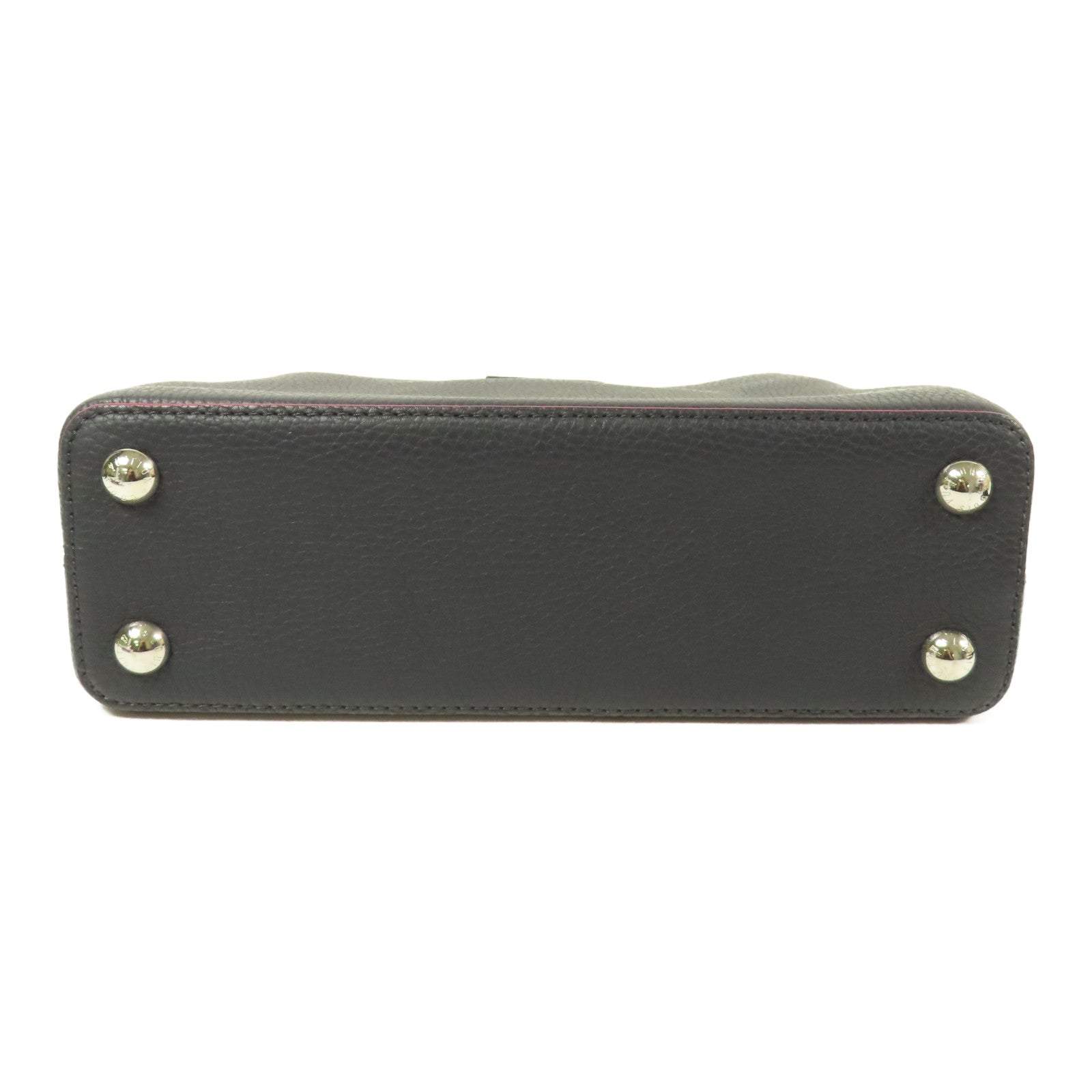 LOUIS VUITTON Taurillon Capucines BB銀扣手挽肩背兩用袋