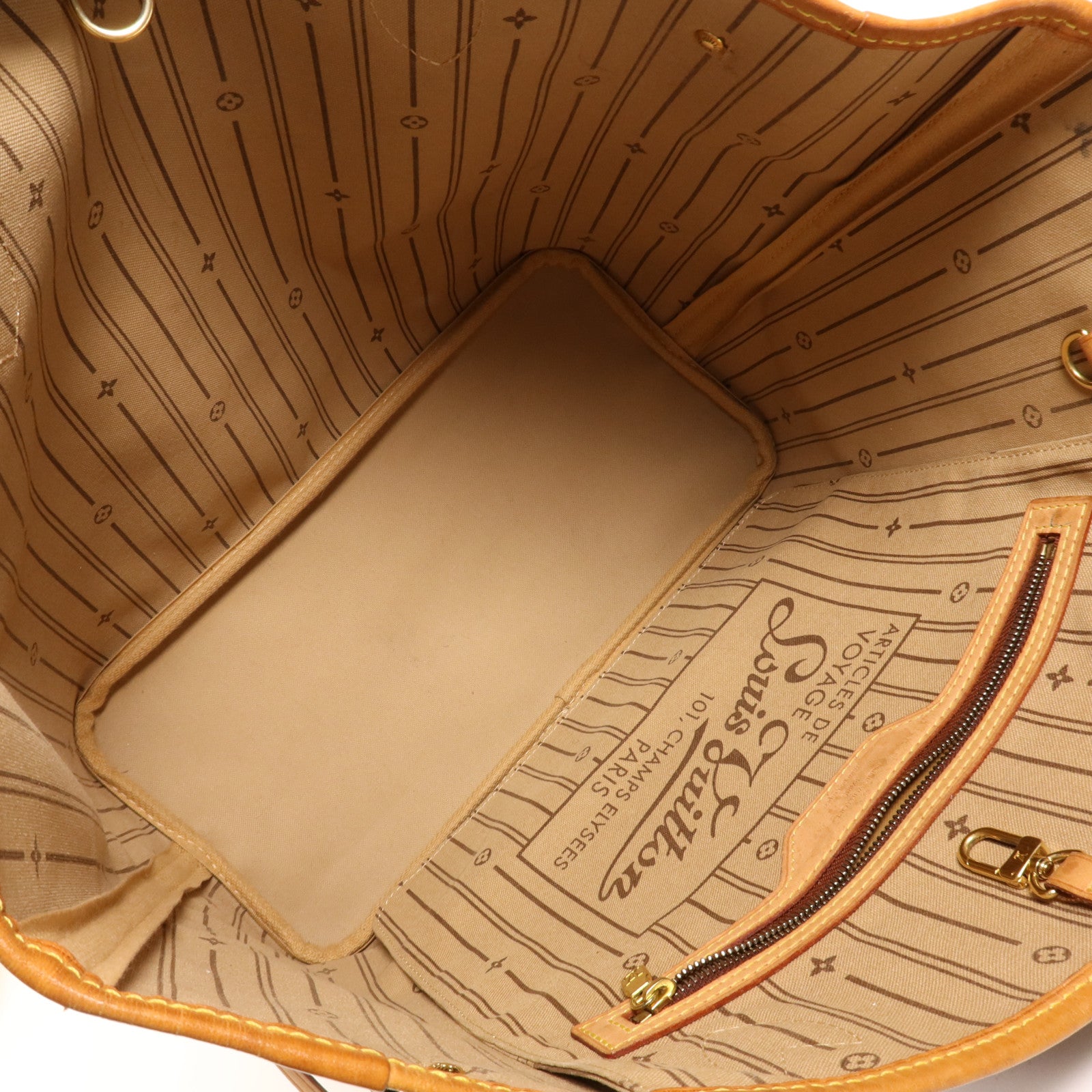 LOUIS VUITTON Monogram Neverfull MM金扣手挽袋