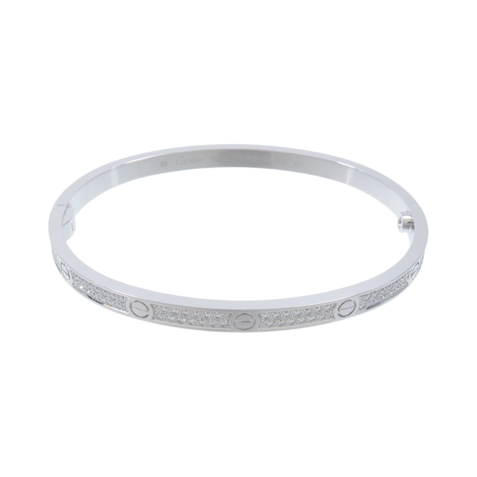 CARTIER 18K白金Love Blaceret SM Full Diamond鑽石手鐲