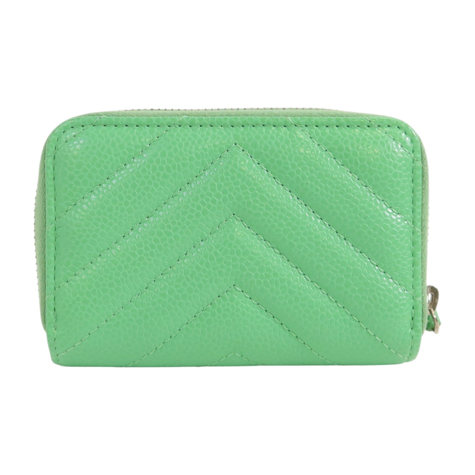 CHANEL 牛皮皮革Card Case銀扣卡套