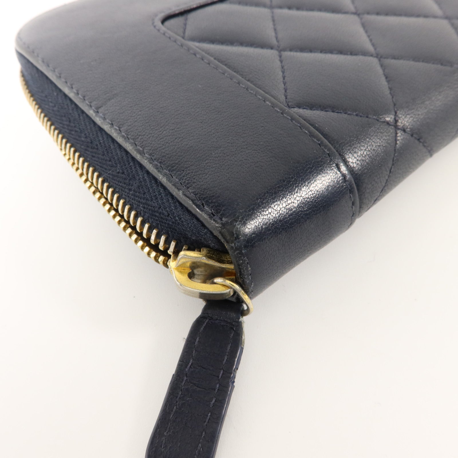CHANEL 羊皮皮革Vintage Long Zipped Wallet金扣長錢包
