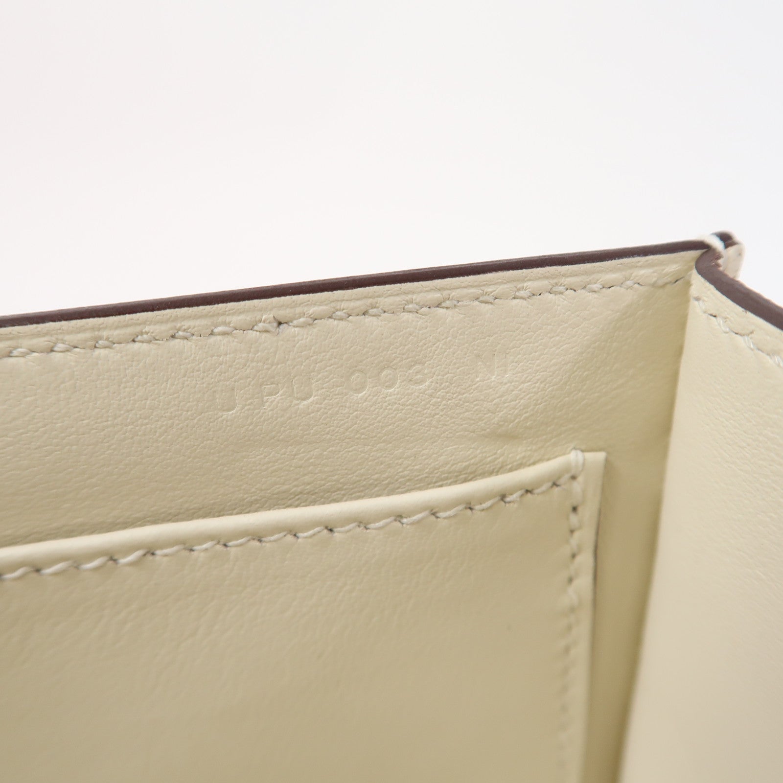 HERMES 【激減優惠】Chevre皮革Geta銀扣肩背袋奶油白色